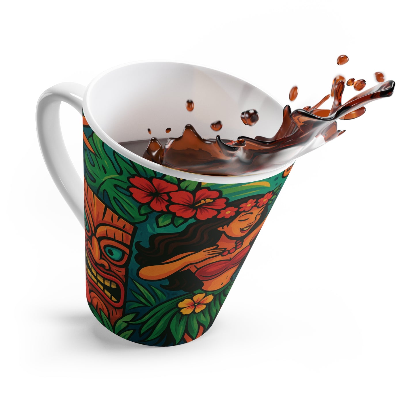 Latte White Mug - Perfect for Coffee Enthusiast / Tiki Tiki