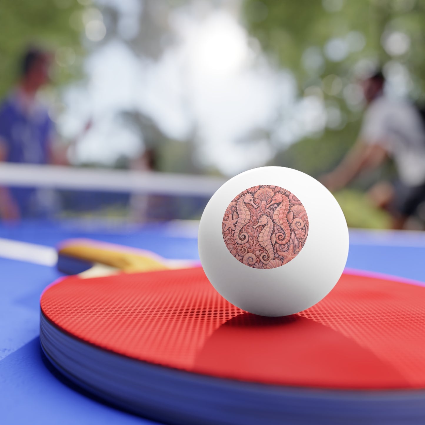 Tropical Paradise Ping Pong Balls - 6 Pack with Seahorse Trio/Red