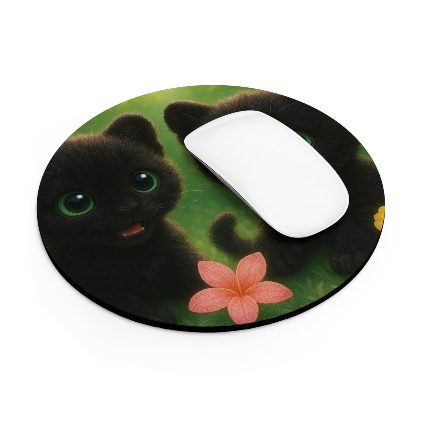Rainforest Mouse Pad, 2 Shapes - Beach Vibes for Home Office & Gamer / Baby Black Panthers