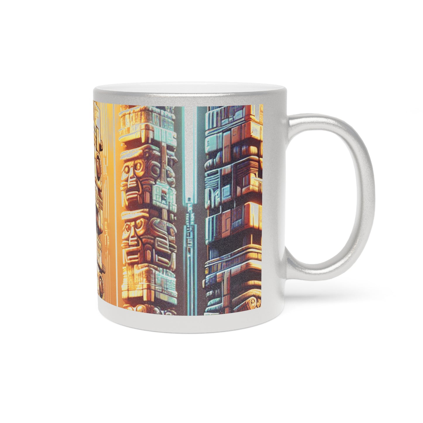 Tropical Metallic Mug, Gold or Silver - Techno Tiki Totems