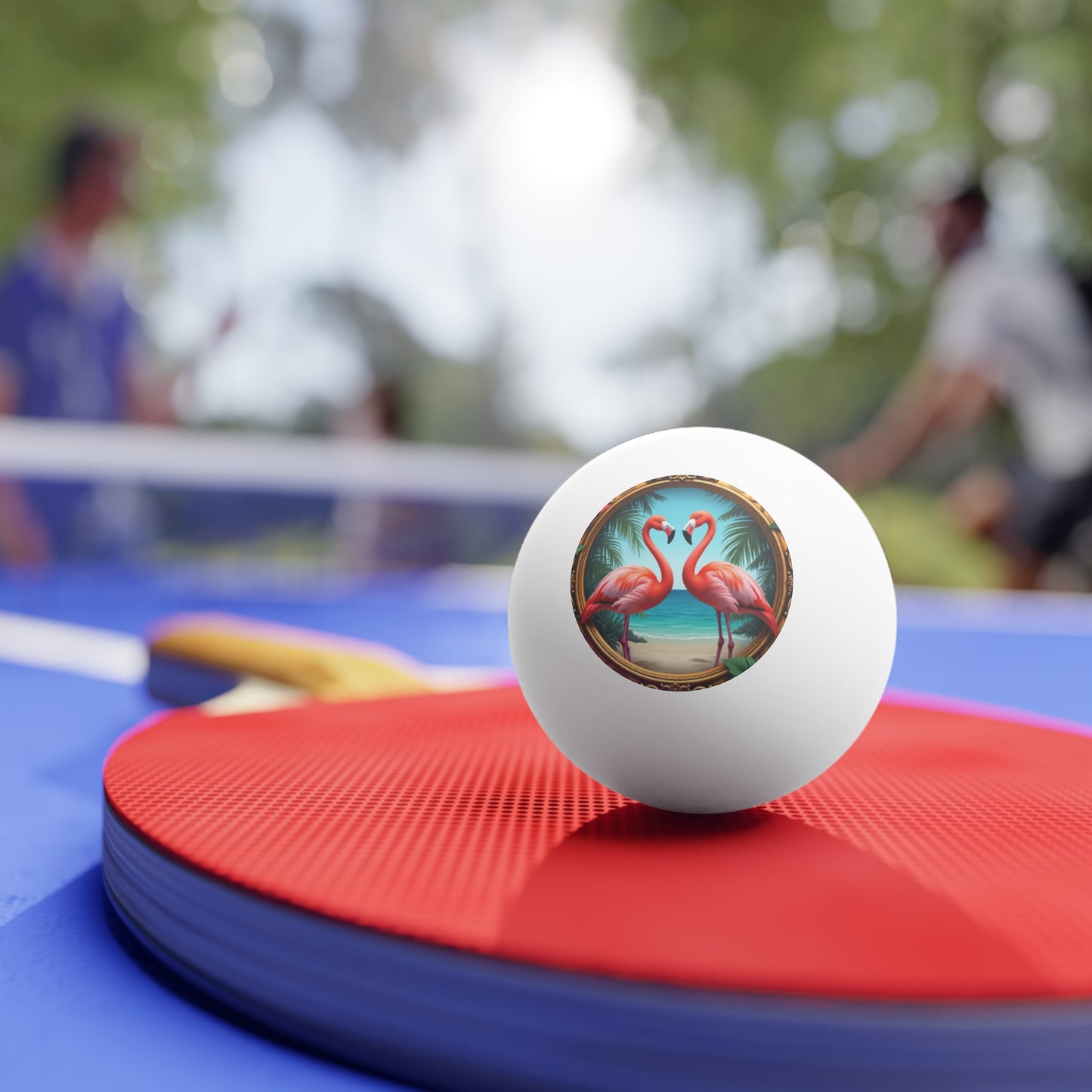 Tropical Paradise Ping Pong Balls - 6 Pack with Framed Flamingos