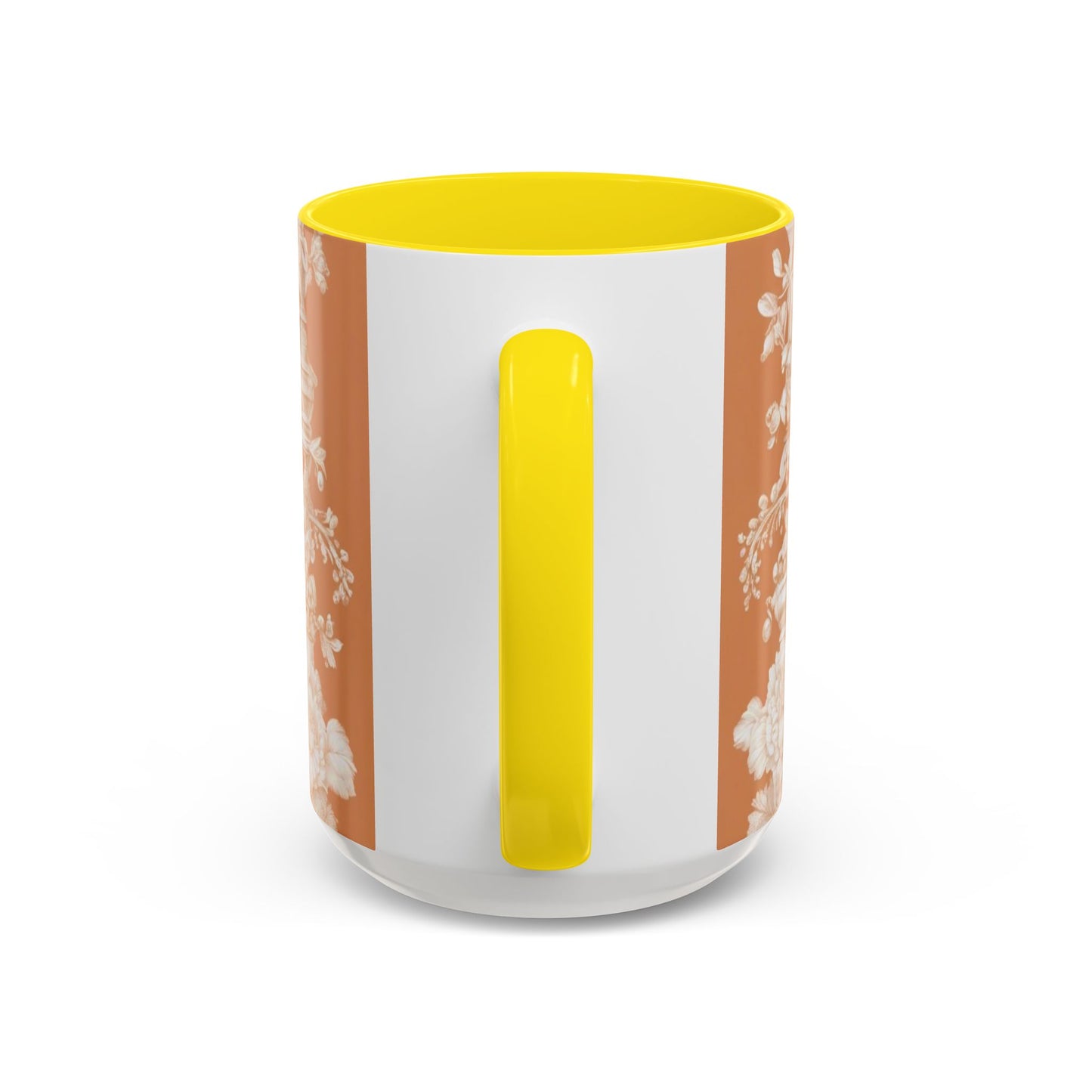 Accent Color Coffee Mug (11, 15oz), Pearl Lady Toile/Melon, Various Colors