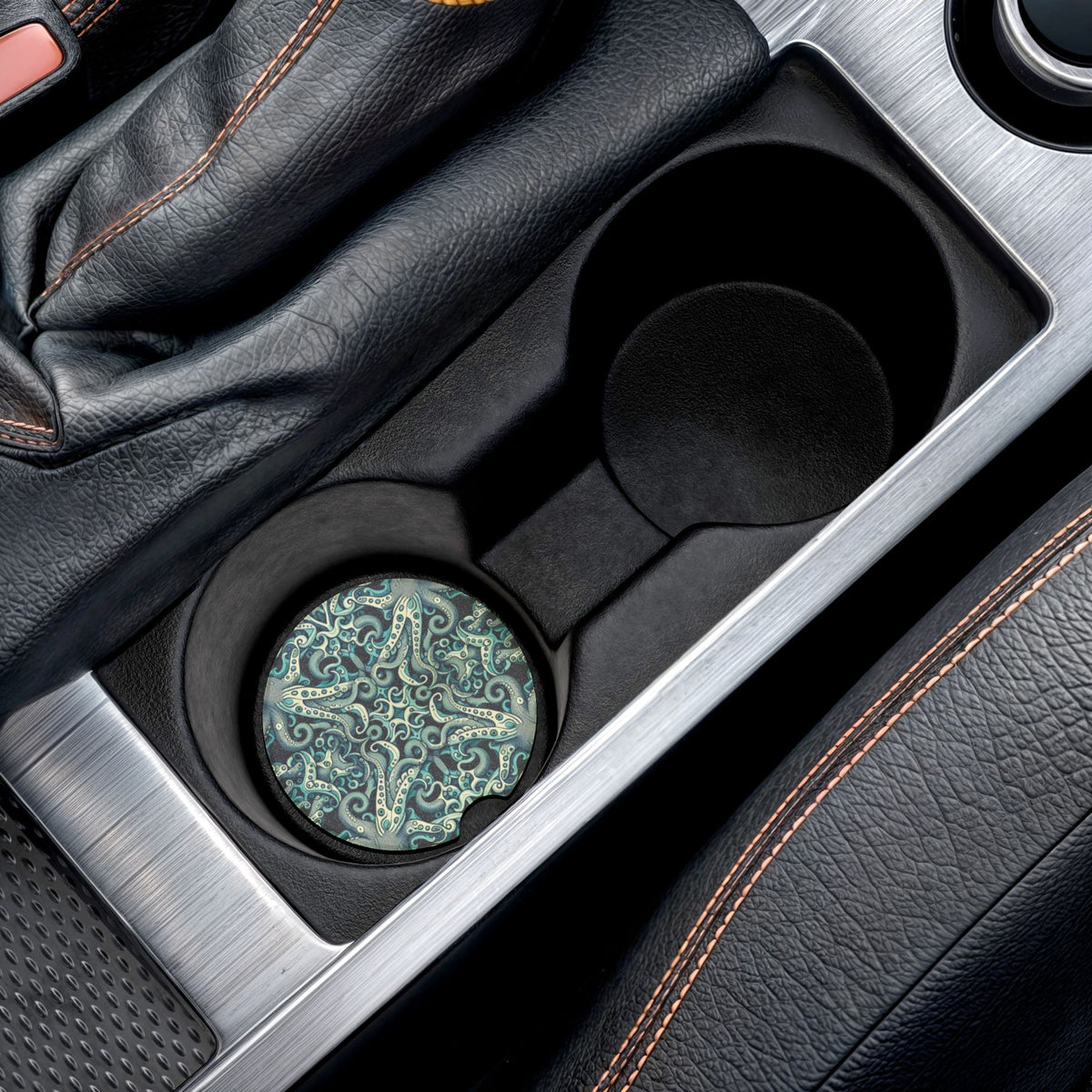 Soapstone Car Coaster - Twisted Aqua Octopus