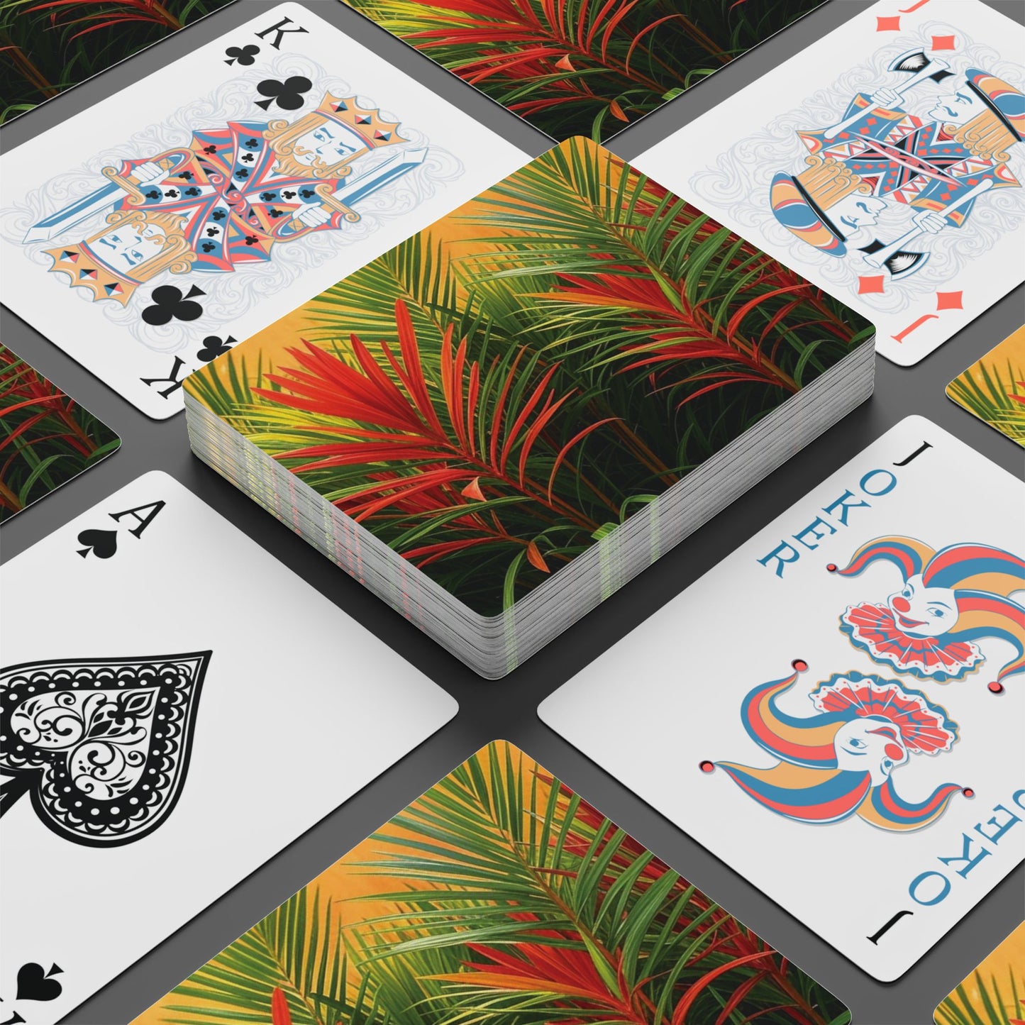 Poker Playing Cards - Red Flame Palms