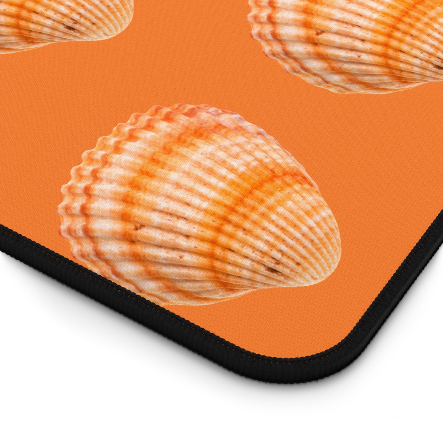 Tropical Mouse Pad/Desk Mat, 3 Sizes - Seashell Design, Perfect for Home Office / Orange Scallop, Crusta Orange