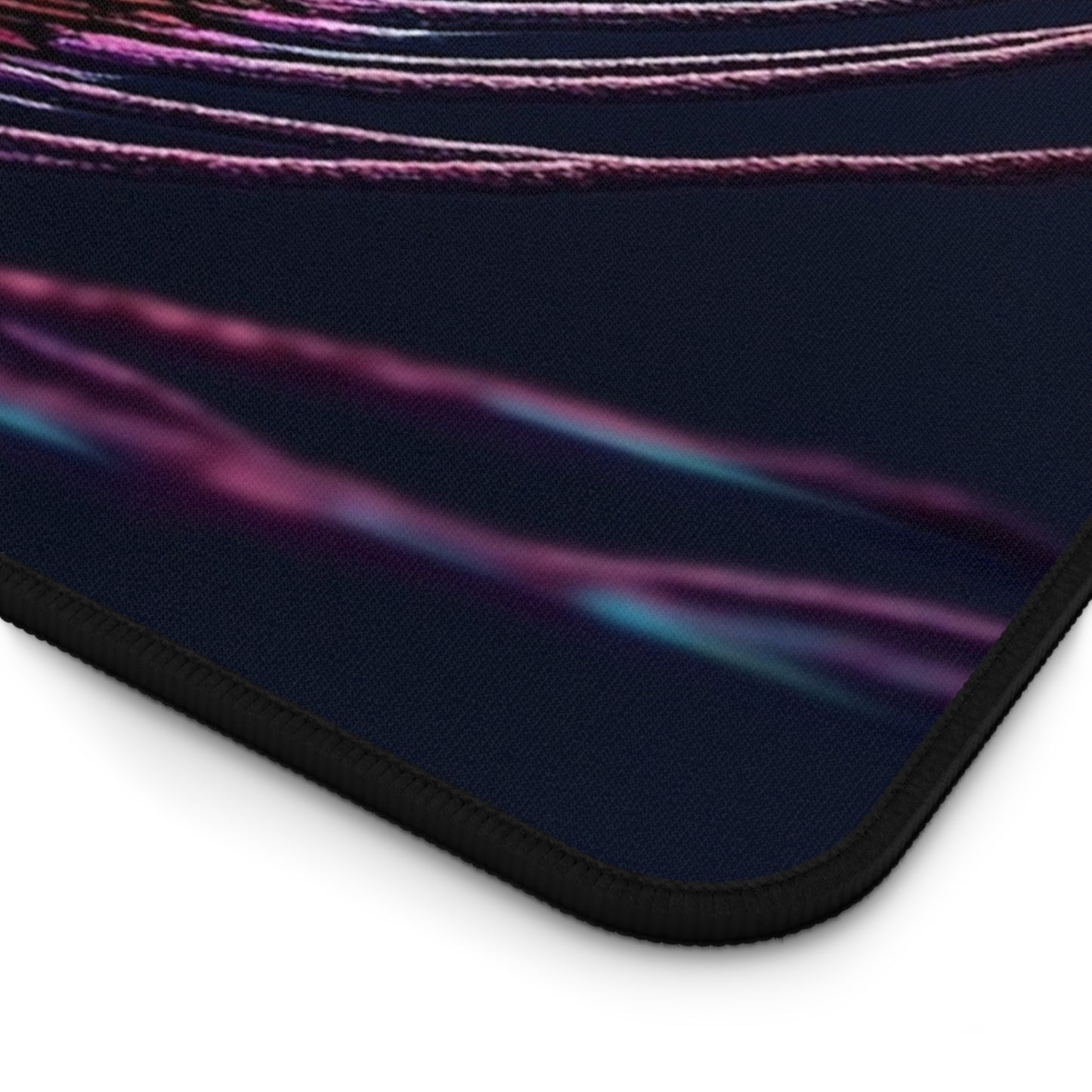 Tropical Desk Mat, 3 Sizes - Perfect for Home Office / Peacock Eye Feather, Magenta