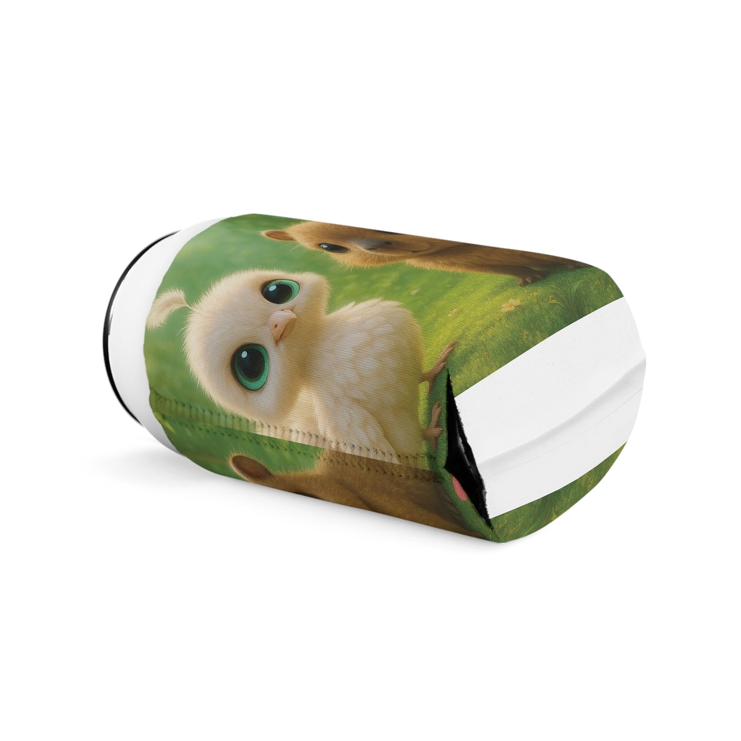 Baby White Peacock and Baby Capybara Can Cooler Sleeve - Perfect for Outdoor Picnics