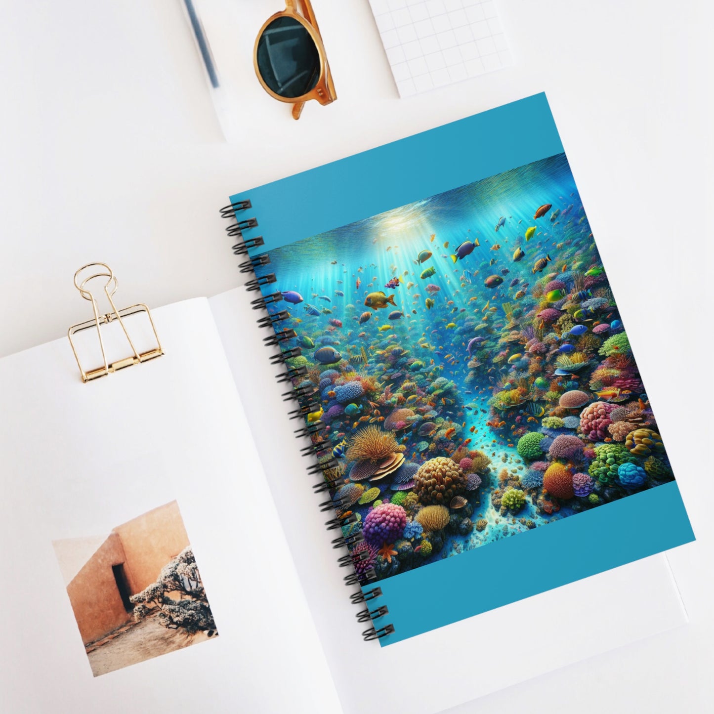 Tropical Vibes Spiral Notebook - Ruled Line for Creative Souls / Busy Coral Reef