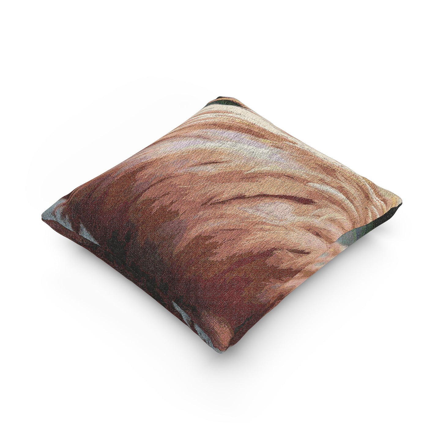 Woven Pillow, 17"W x 18"L - Flamingo Feathers