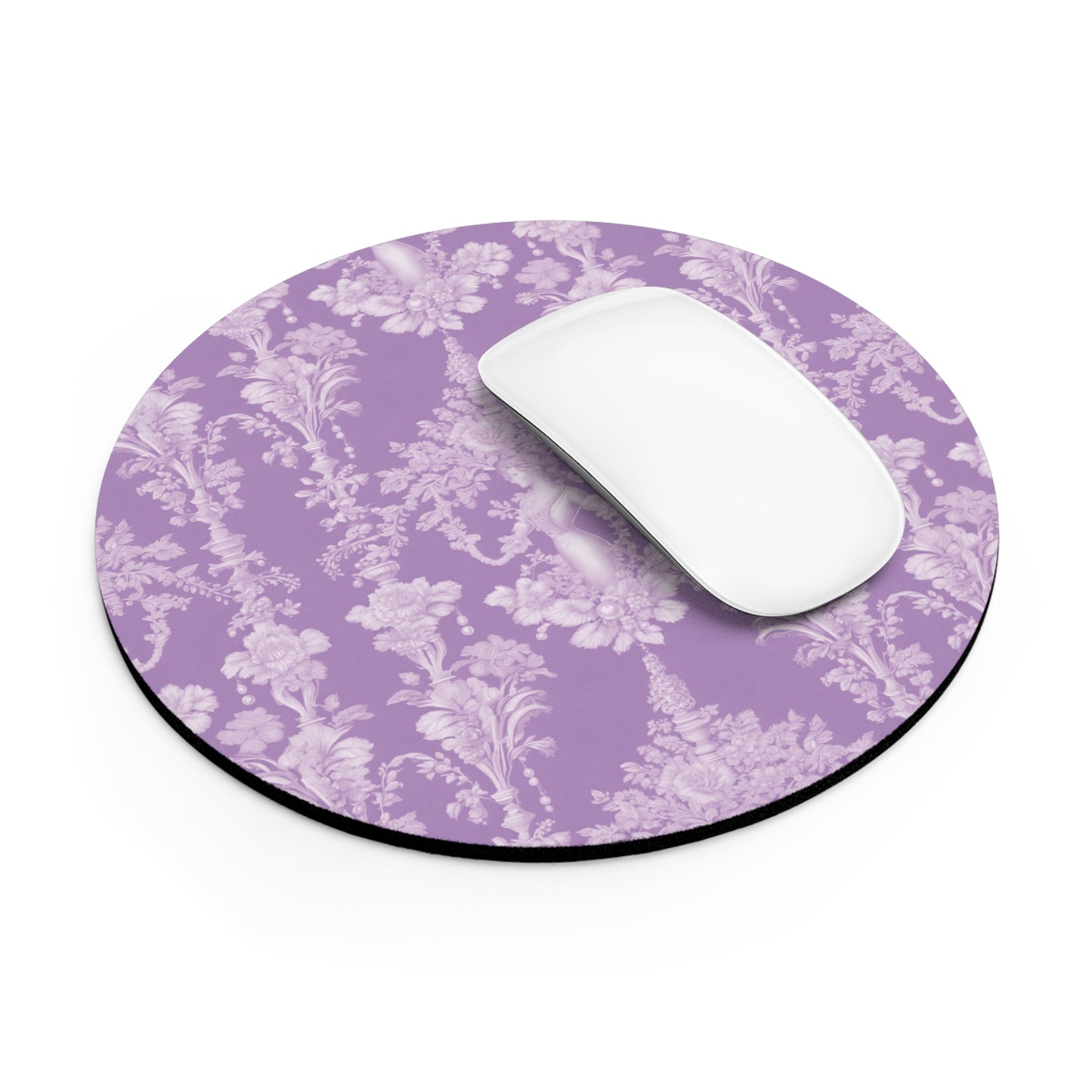 Tropical Mouse Pad, 2 Shapes - Beach Vibes for Home Office & Gamer / Pearl Lady Toile, Amethyst