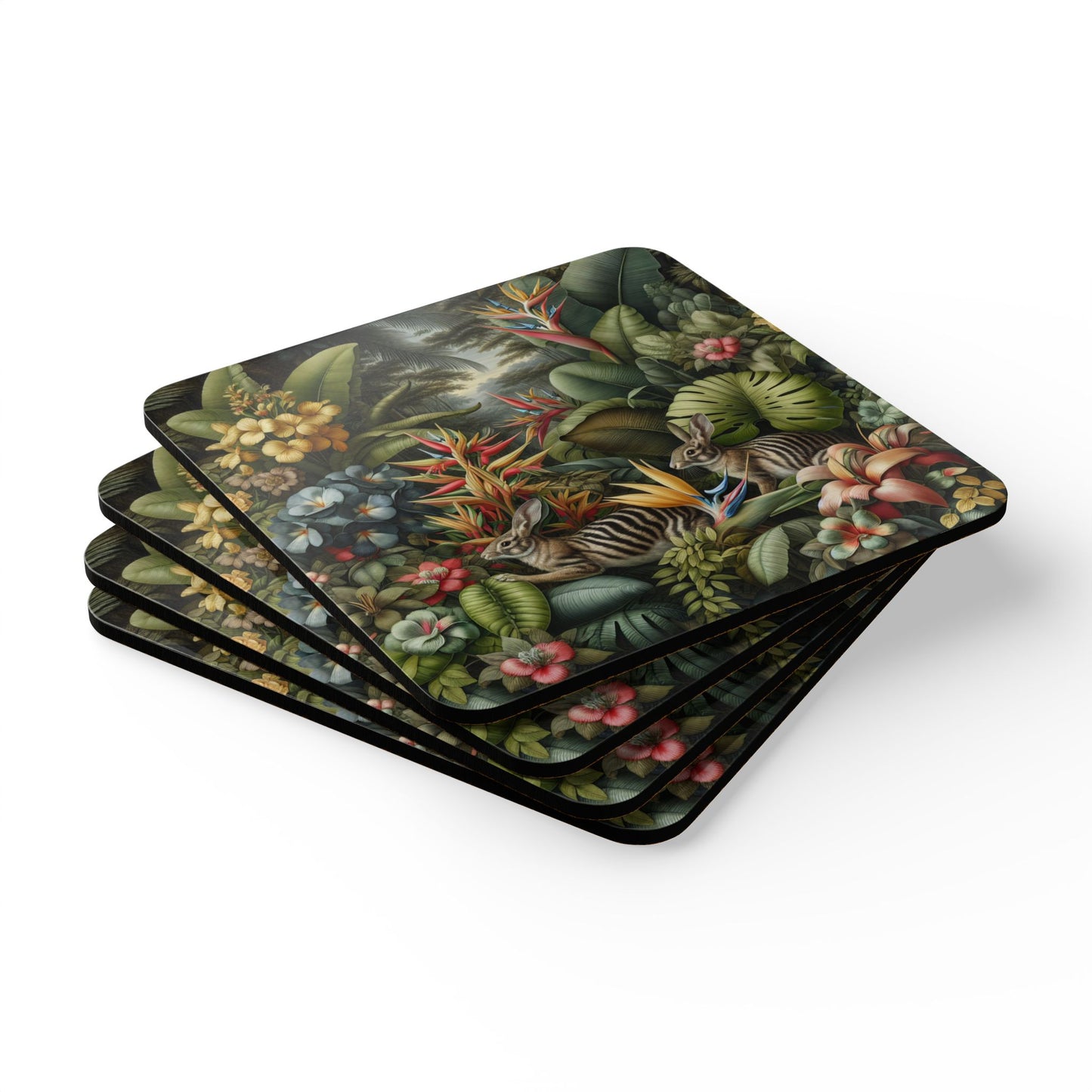 Coaster Set - Rainforest Rabbit Outing