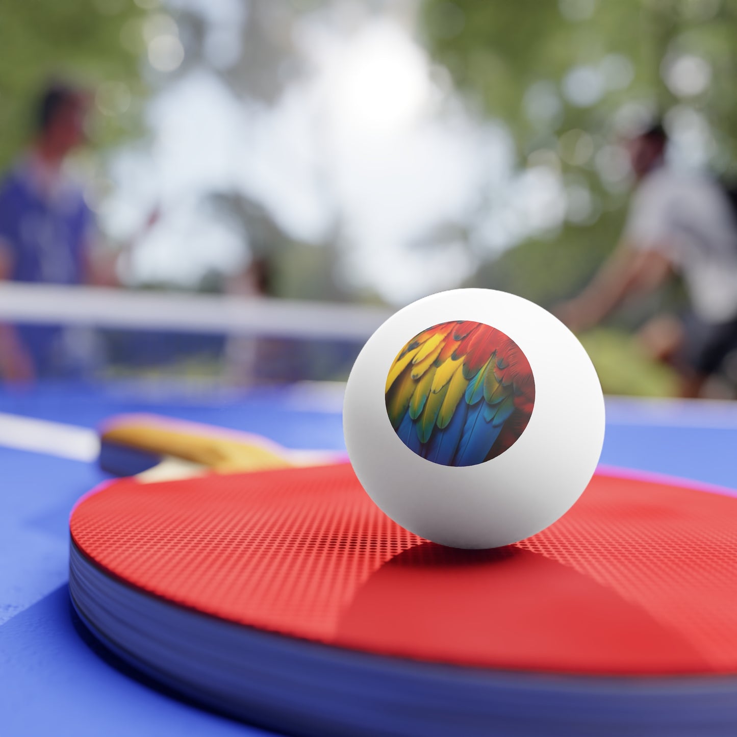 Tropical Paradise Ping Pong Balls - 6 Pack with Macaw Feathers Design