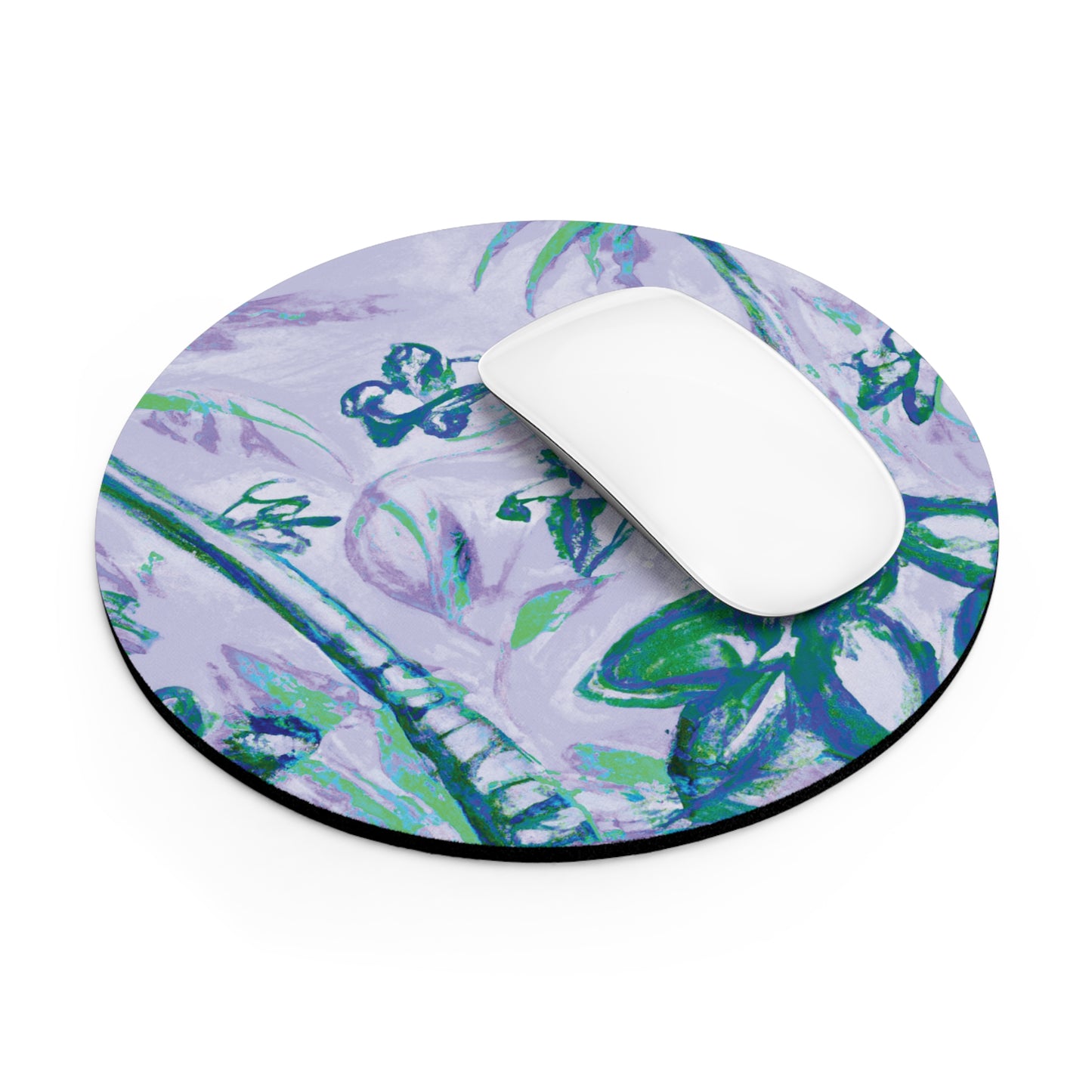 Rainforest Mouse Pad, 2 Shapes - Beach Vibes for Home Office & Gamer / Tropical Doodles, Purple