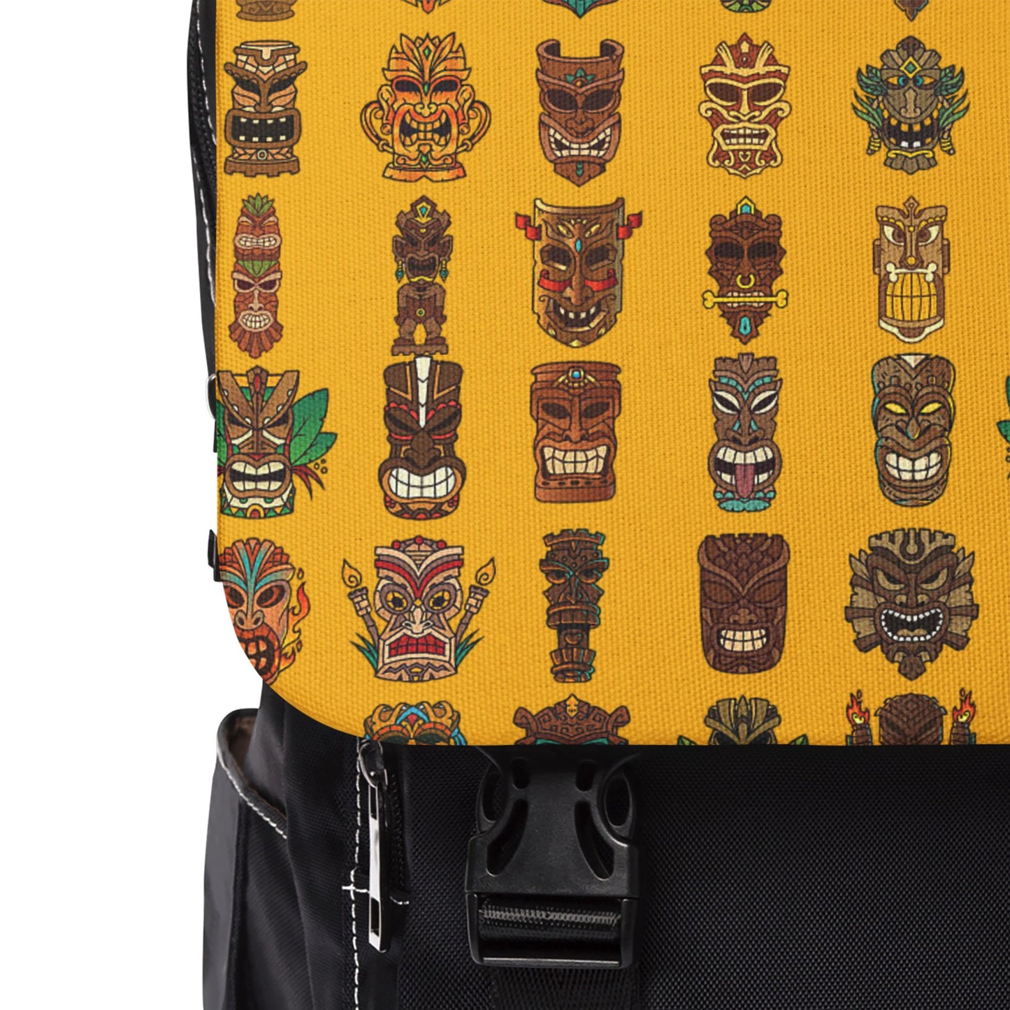 Tropical Casual Backpack - Perfect for Everyday Adventures / Tiny Tiki Dudes, Yellow