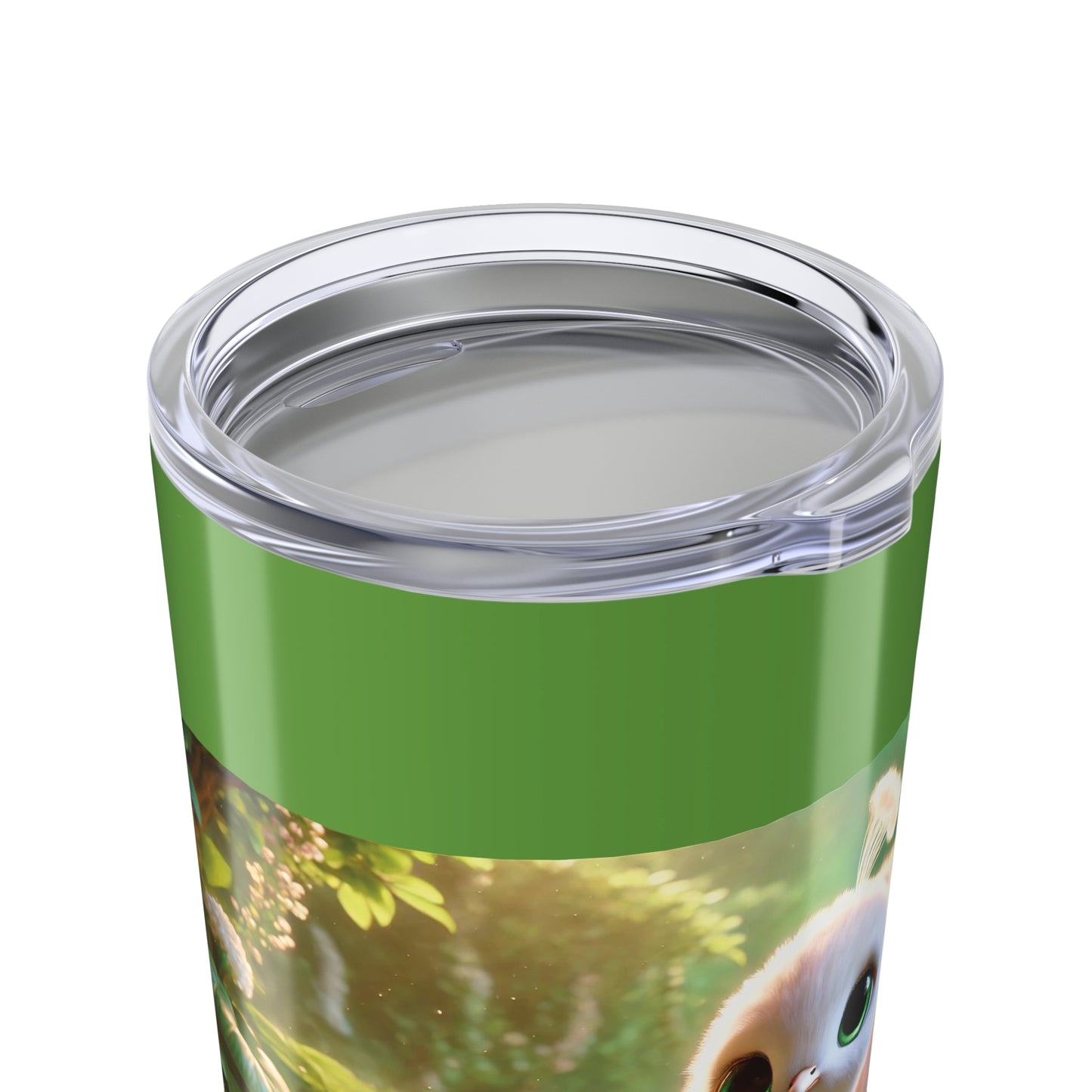 20oz Tropical Glossy Tumbler, Stainless Steel / Baby White Peacock, Green
