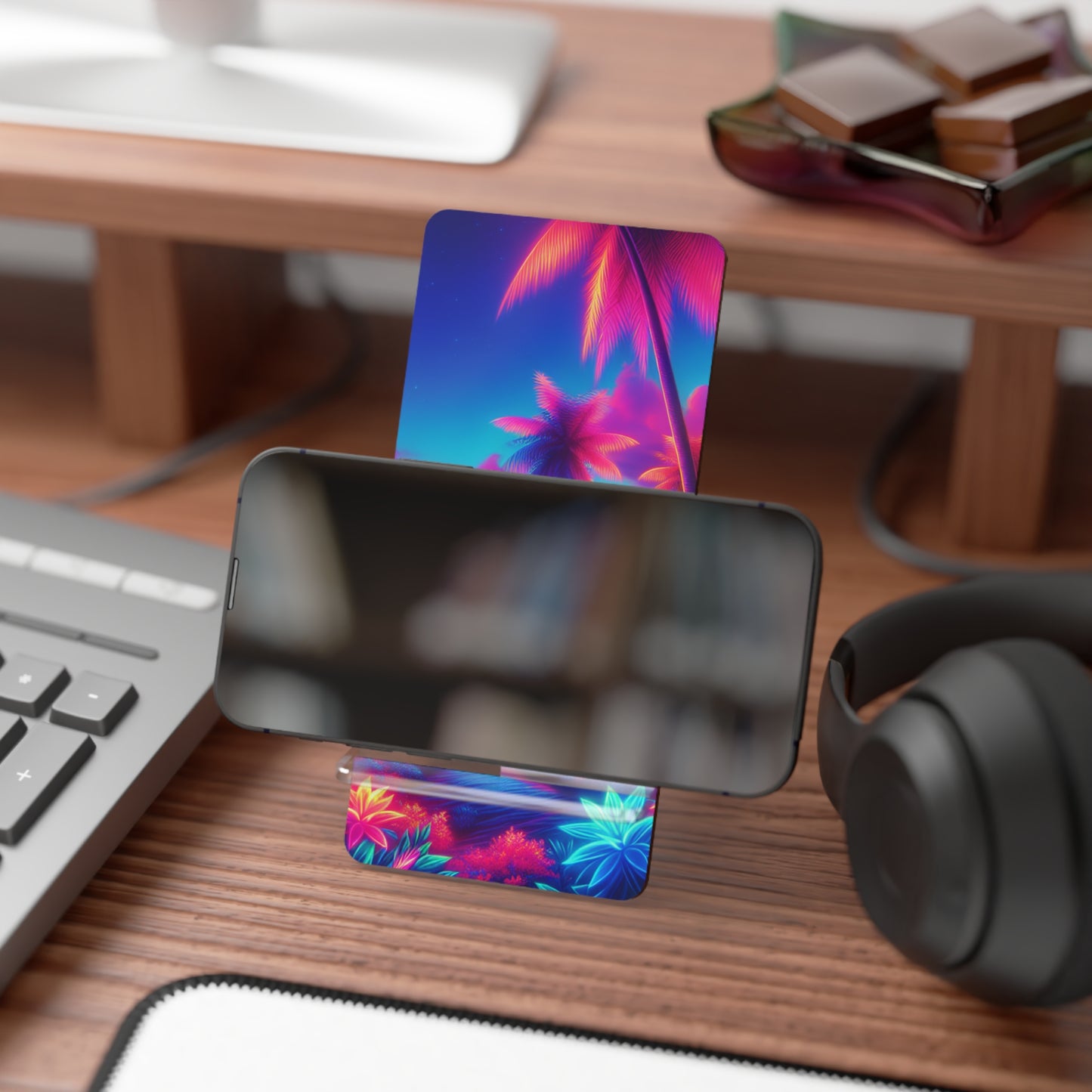 Stylish Smartphone Display Stand - Glorioius Skies Tropical Beach