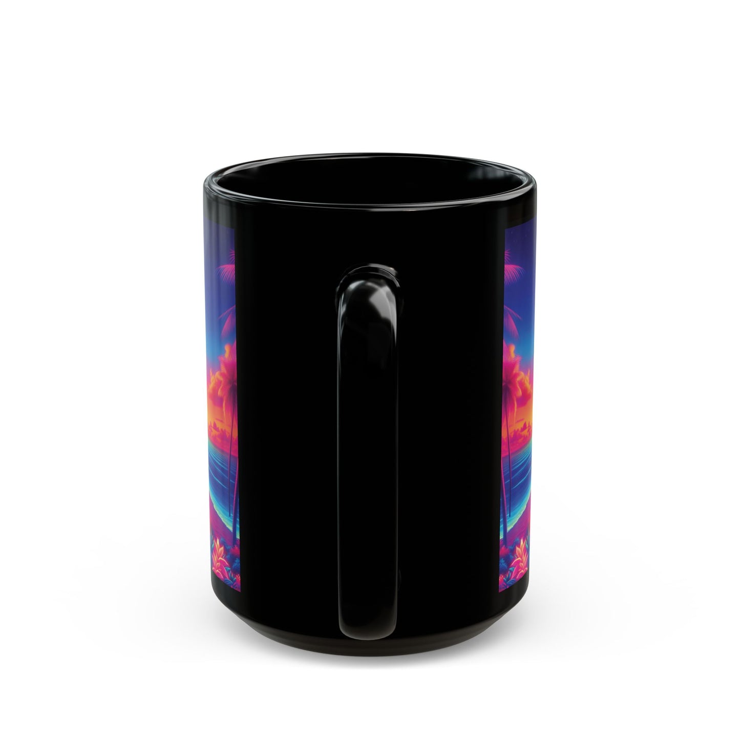 Black Coffee Mug - Glorious Skies Tropical Beach