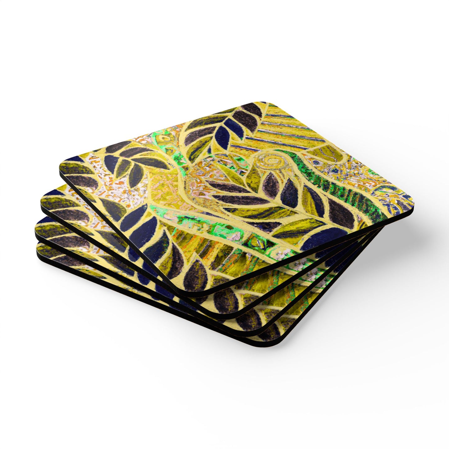 Coaster Set - Amazon Doodles, Yellow
