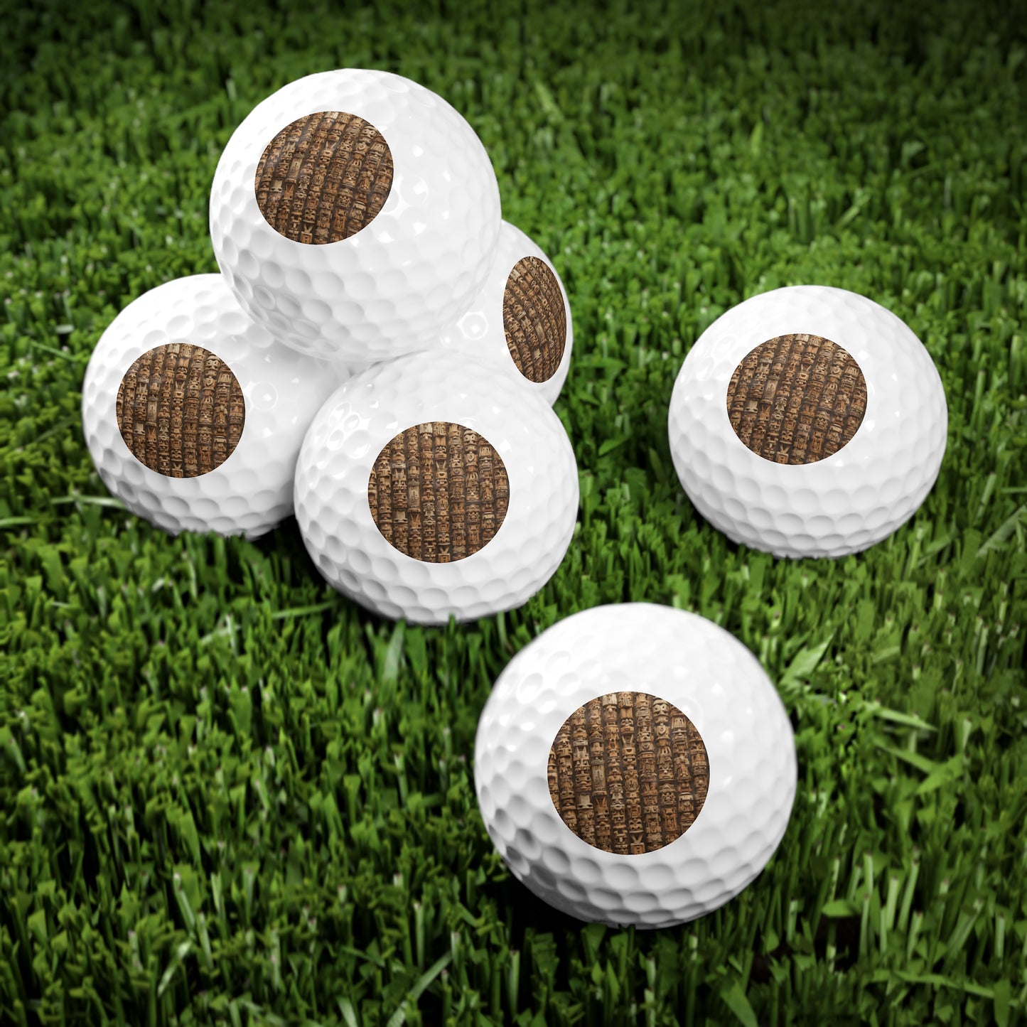 Tropical-Themed Golf Balls, 6pcs - Perfect Gift for Golf Enthusiasts / Ancient Tiki Totems