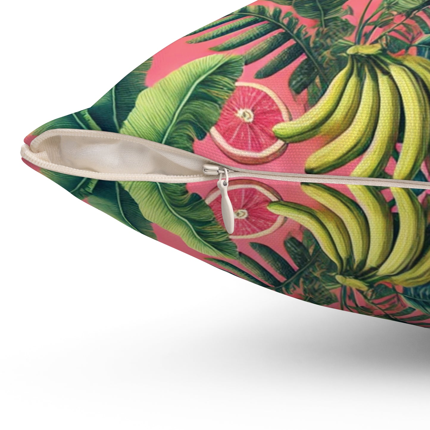 Decorative Pillow - Accent Cushion, 4 Sizes / More Tropical Fruit, Coral
