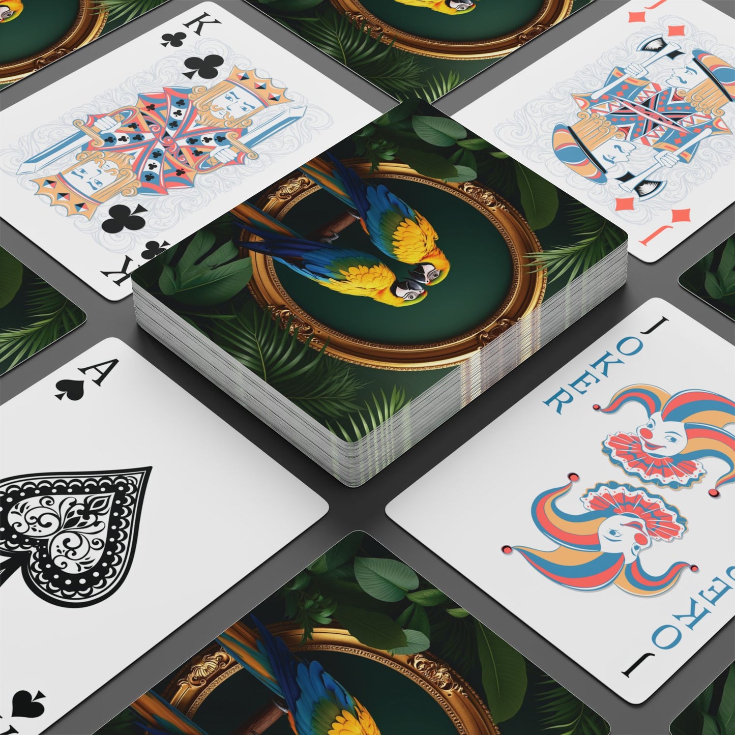 Poker Playing Cards - Framed Parrot Pair