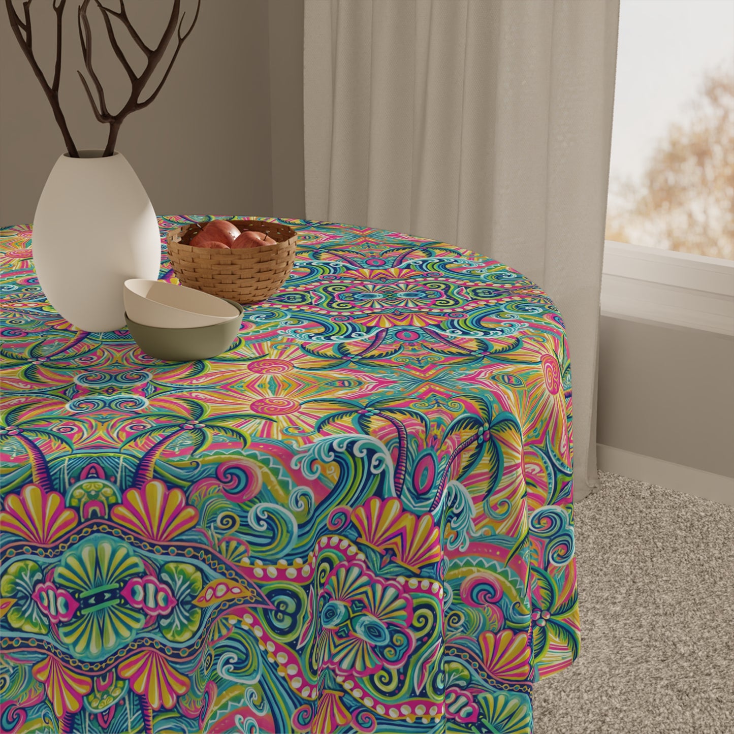 Kaleido Bay Square Tablecloth, 55" x 55"