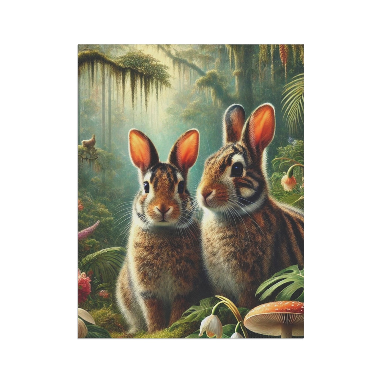 Tropical Garden Flag - Perfect for Outdoor Decor / Rainforest Sumatran Rabbits