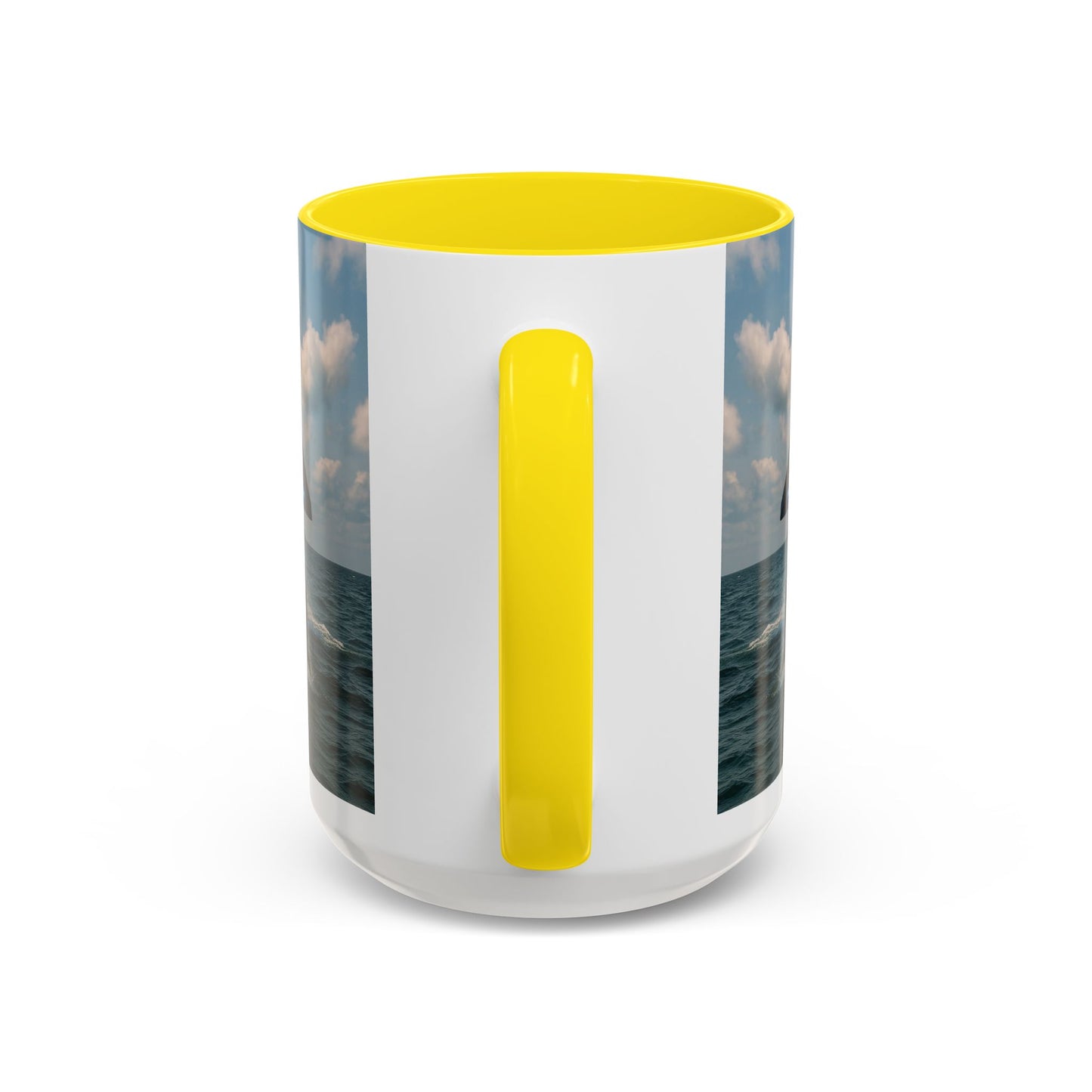 Accent Coffee Mug (11, 15oz), 8 Colors - UFO and Dolphin