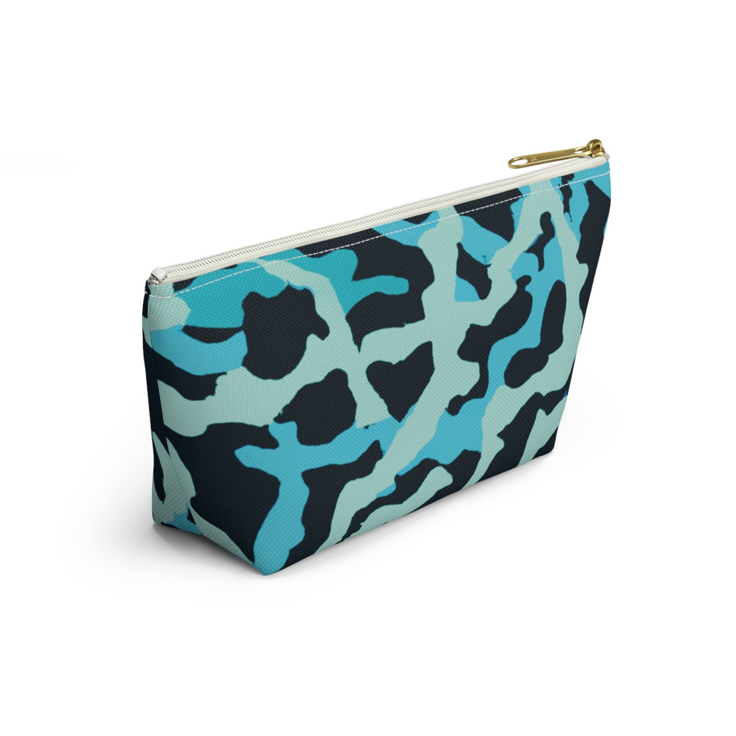 Tropical Accessory Pouch, 2 sizes | Makeup Bag | Perfect for Travel & Everyday Use / Coral Threads, Turquoise