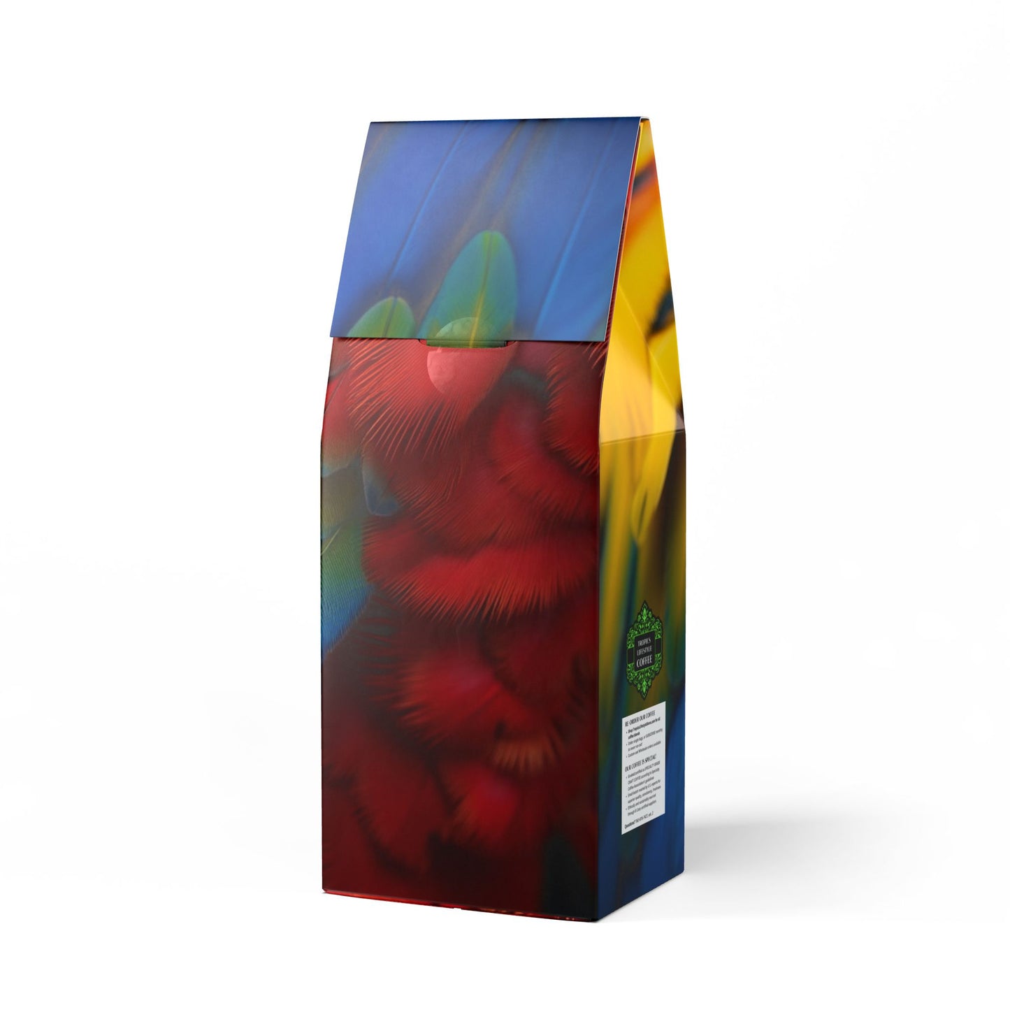 Palm Harvest™ Blend (Medium Roast) Specialty Grade Craft Coffee / Parot Macaw Feathers