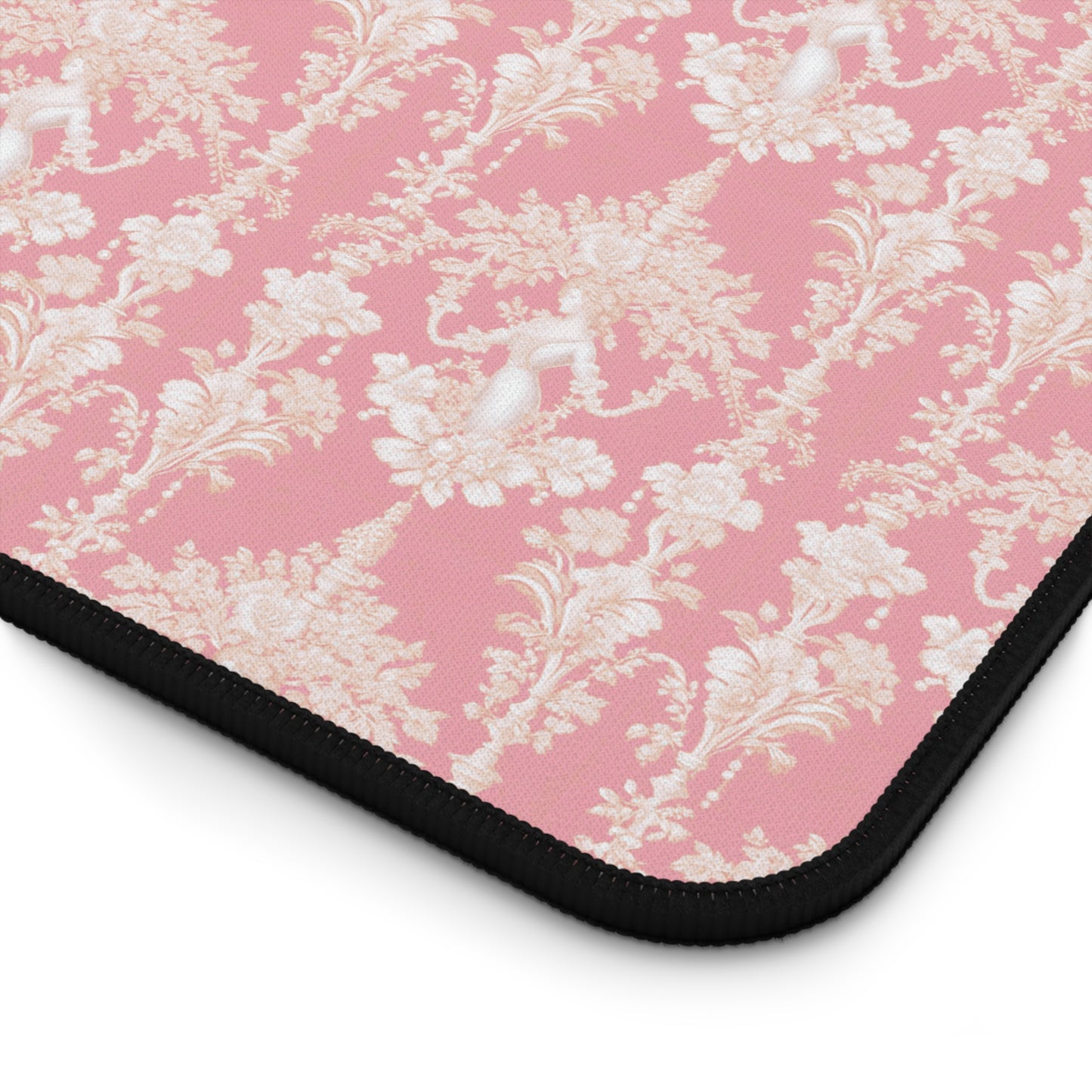 Tropical Mouse Pad/Desk Mat, 3 Sizes - Perfect for Home Office / Pearl Lady Toile, Hibiscus Pink