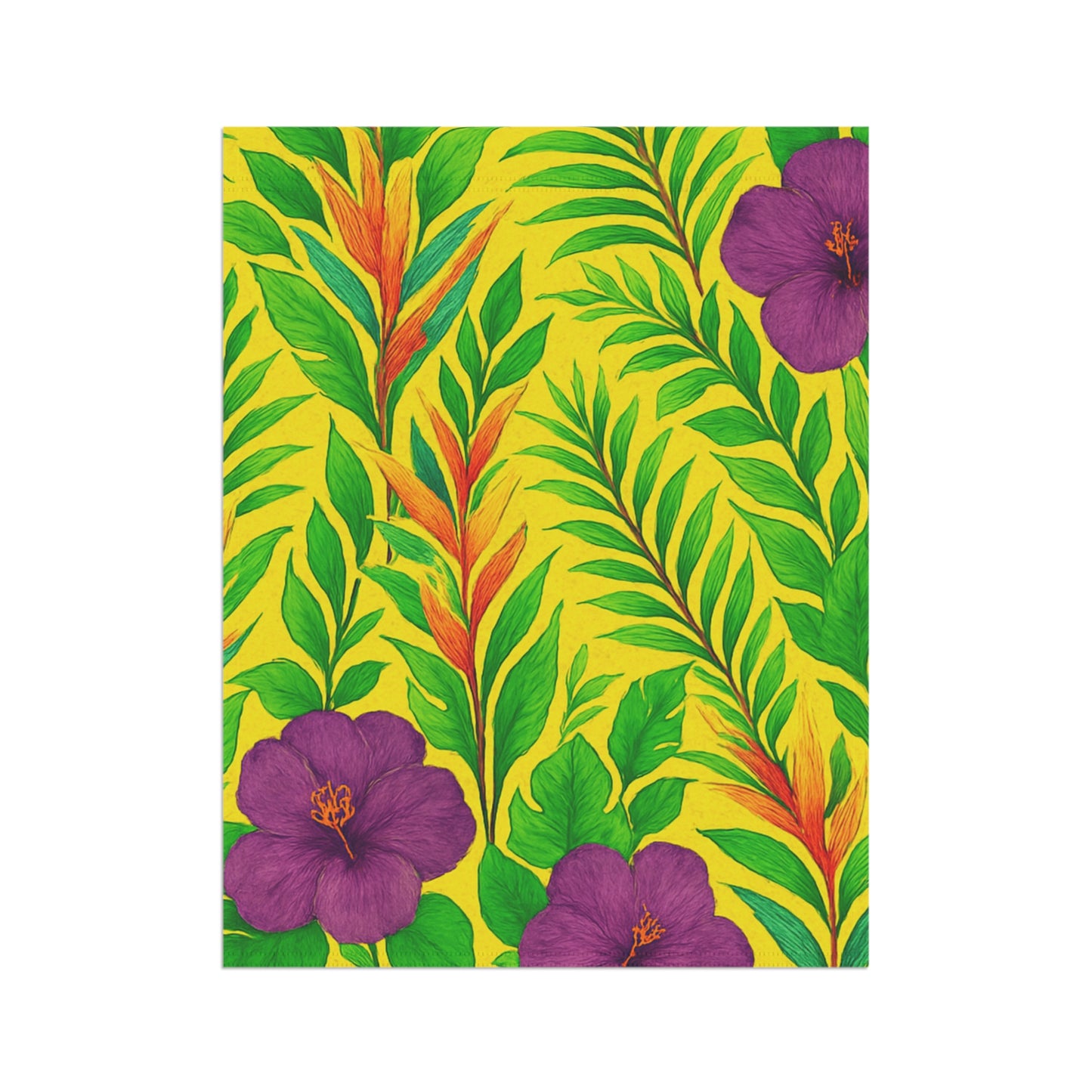Tropical Garden Flag - Perfect for Outdoor Decor / Midnight Flower, Yellow