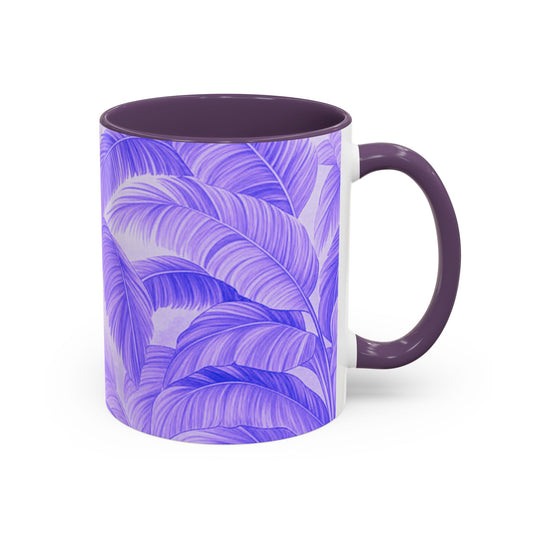 Accent Color Coffee Mug (11, 15oz), 8 Colors - Palm Serenity, Lilac