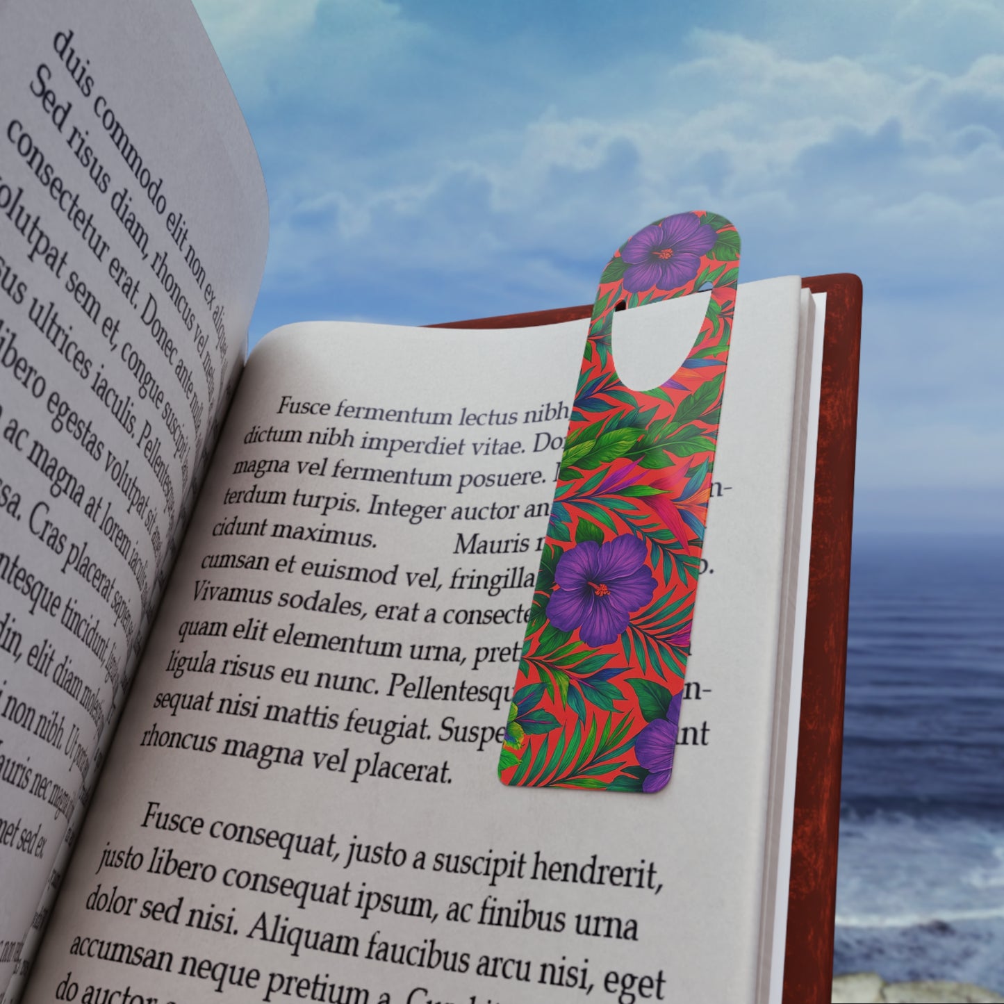 Bookmark - Aluminum, Midnight Flower Coral
