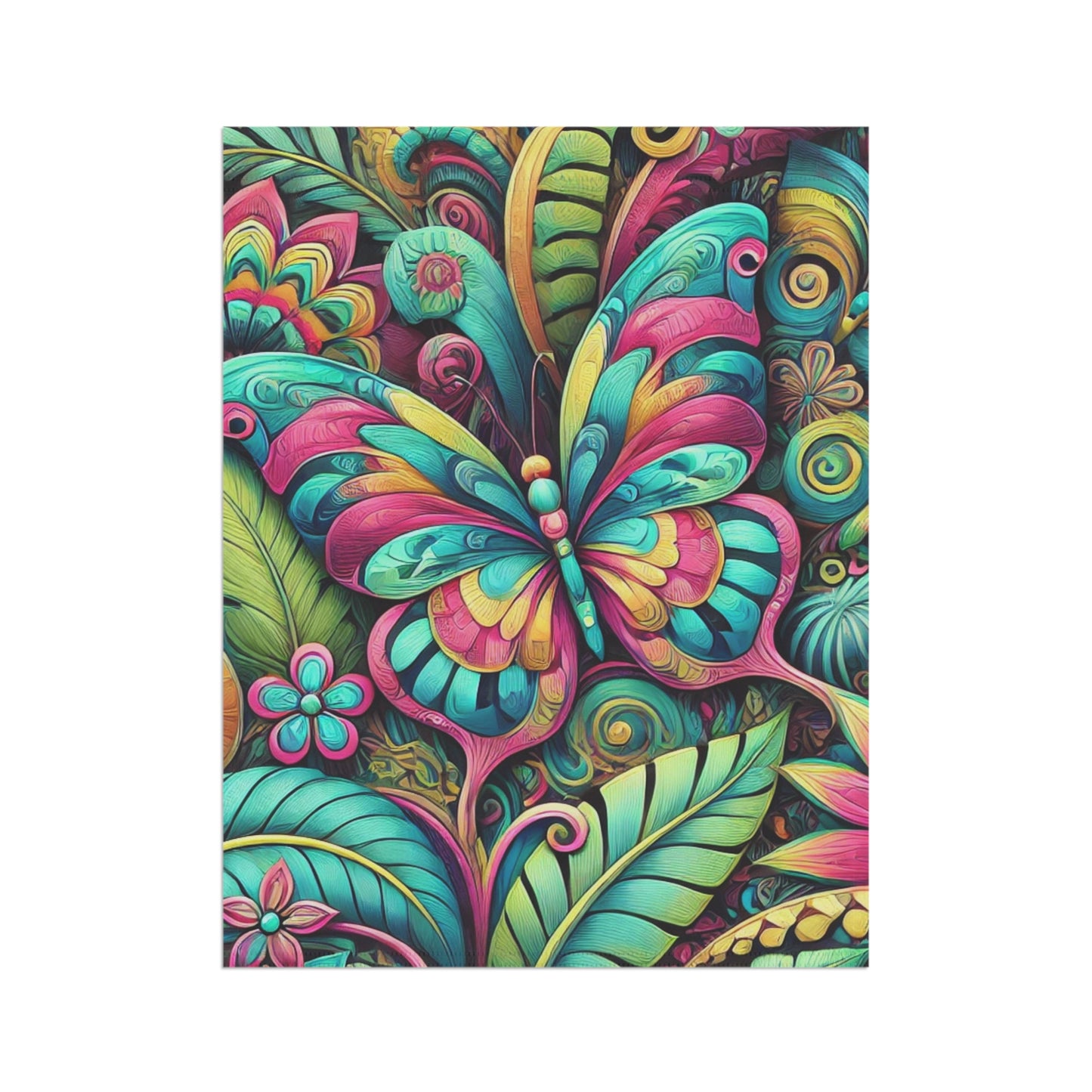 Tropical Garden Flag - Perfect for Outdoor Decor / Rainforest Butterfly Pop