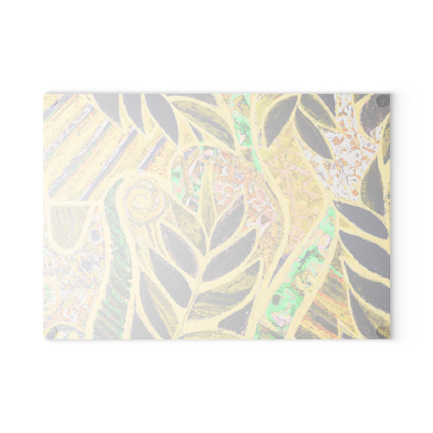 Glass Cutting Board, 2 sizes - Amazon Whimsy, Yellow