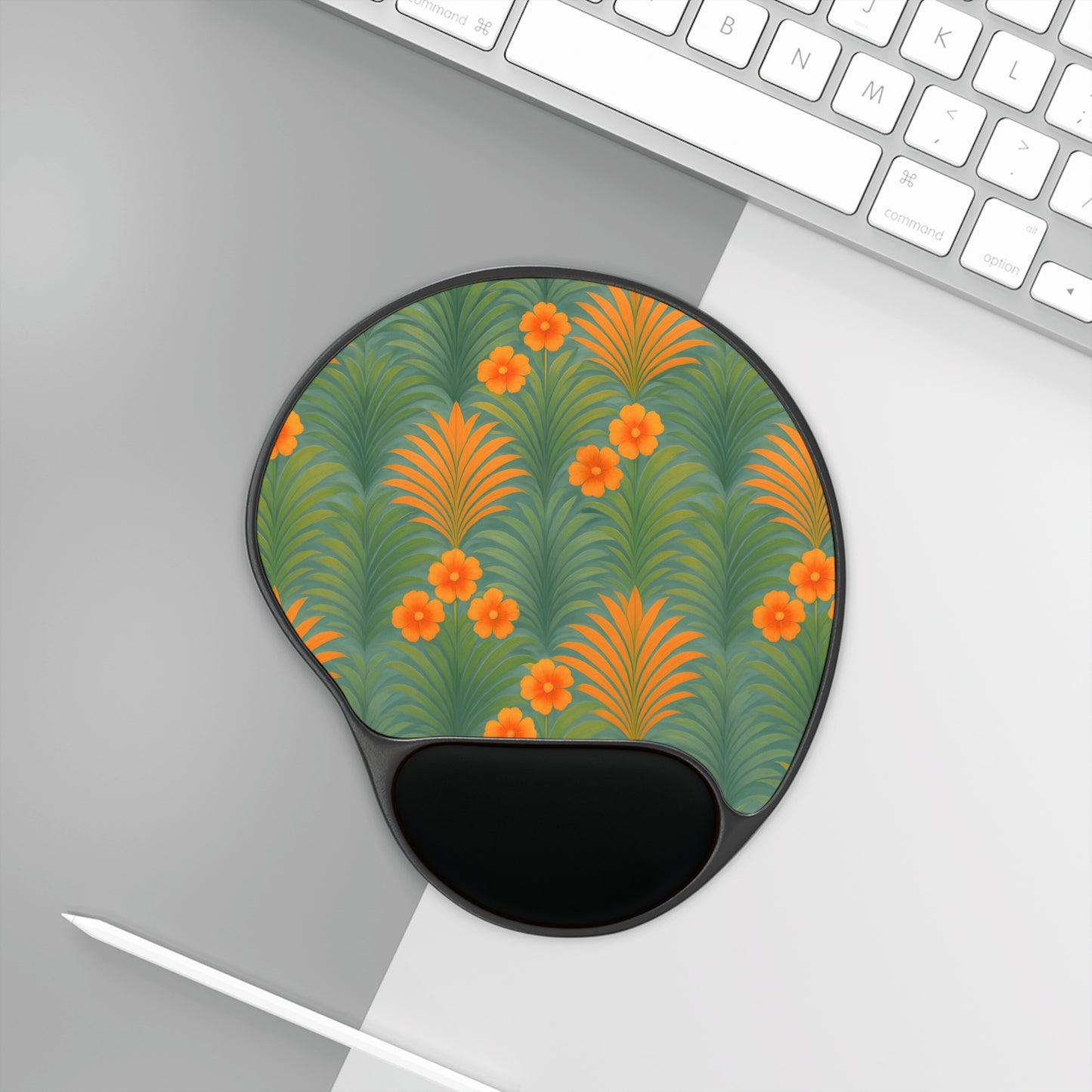 Sunrise Palms/Orange Mouse Pad with Wrist Rest – Ergonomic Design for Comfort and Style