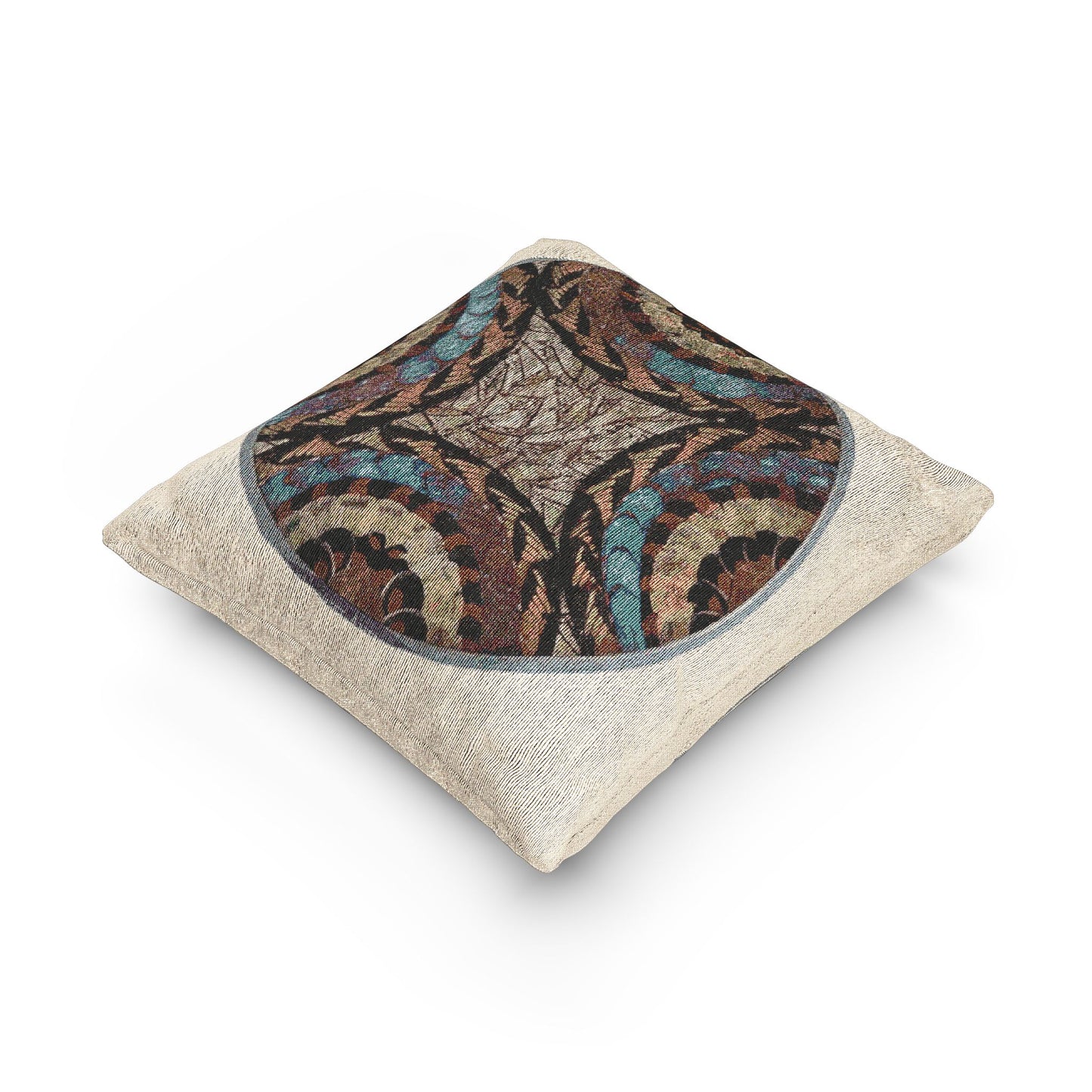 Woven Pillow, 17"W x 18"L - Photo of Real Butterfly Wing Plate Art
