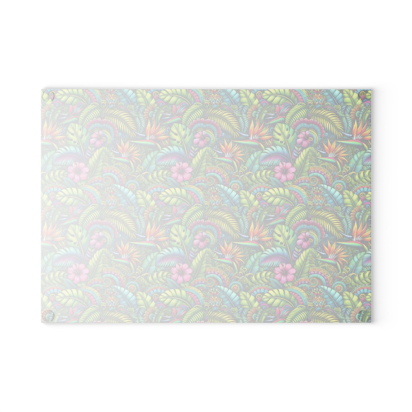 Glass Cutting Board, 2 sizes - Rainforest Blooms