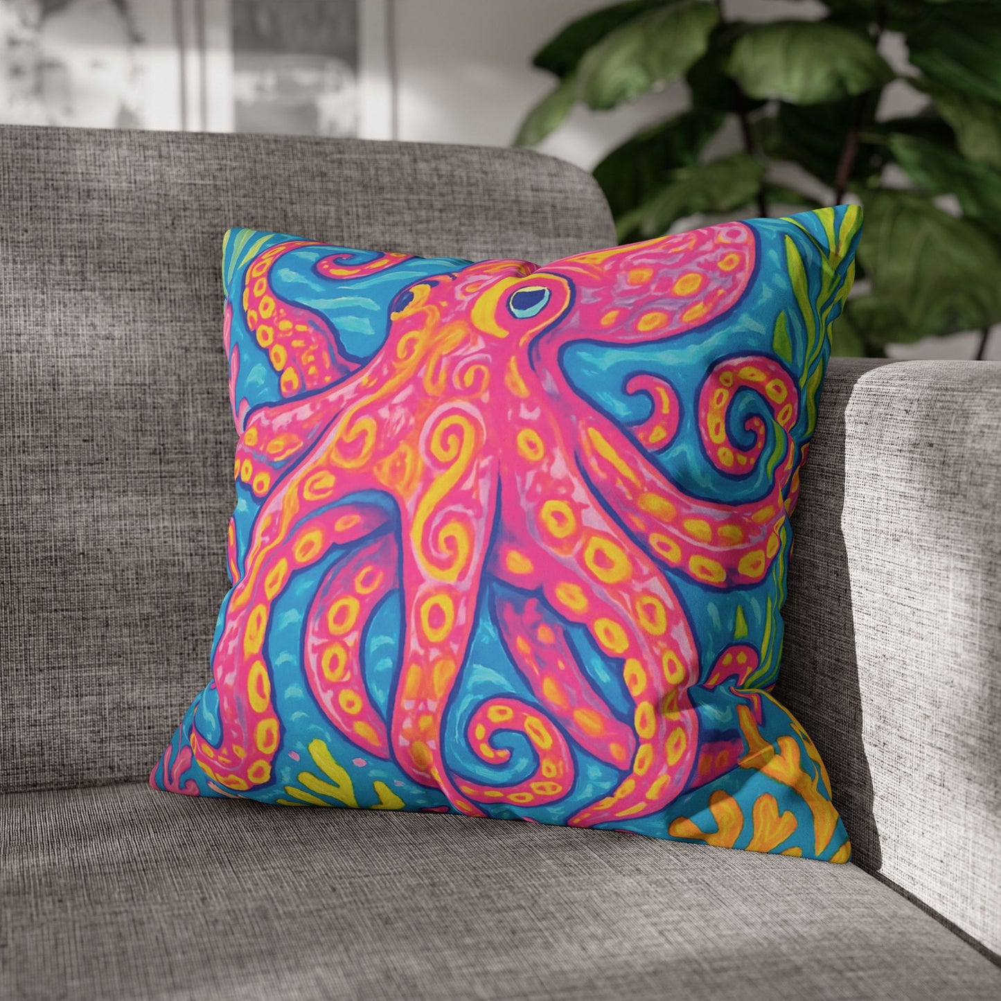 Faux Suede Square Pillowcase - Kraken Joe
