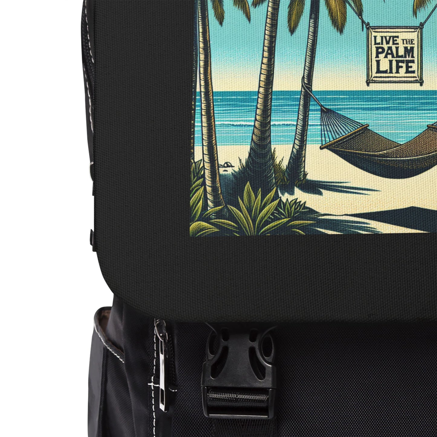 Hammock on the Beach/Black Casual Backpack - Perfect for Everyday Adventures