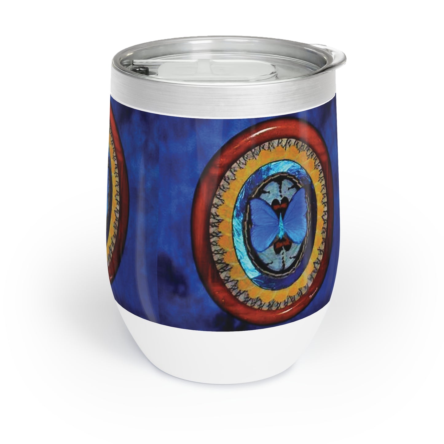 Chill Wine Tumbler with Real Butterfly Wing Art