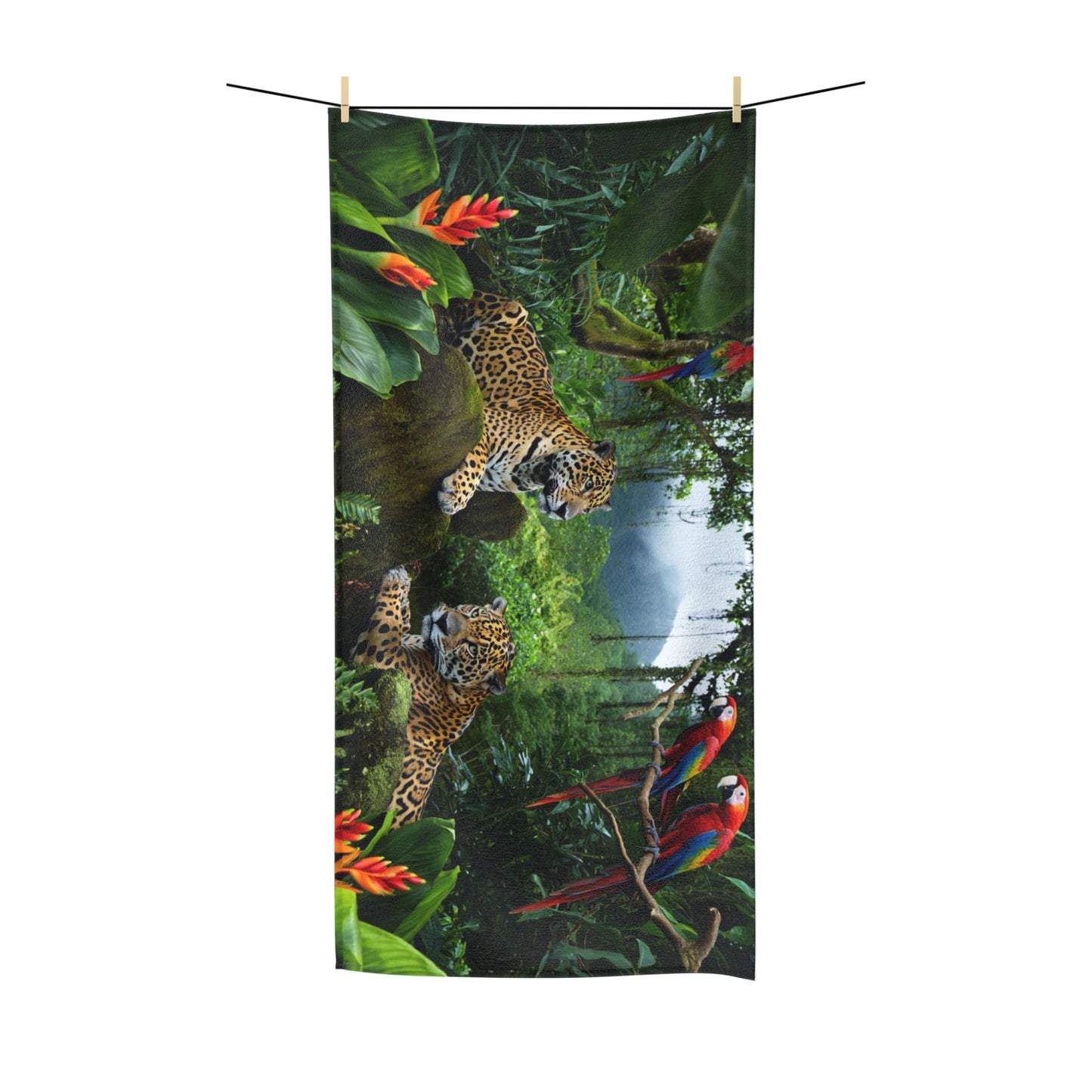 Jaguars and Parrots Polycotton Towel