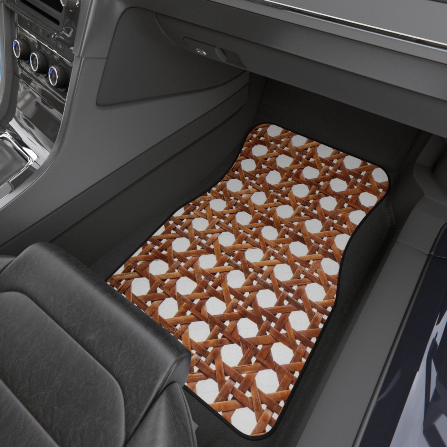 Beach Chair Wicker/Brown Car Floor Mats - SET of 2