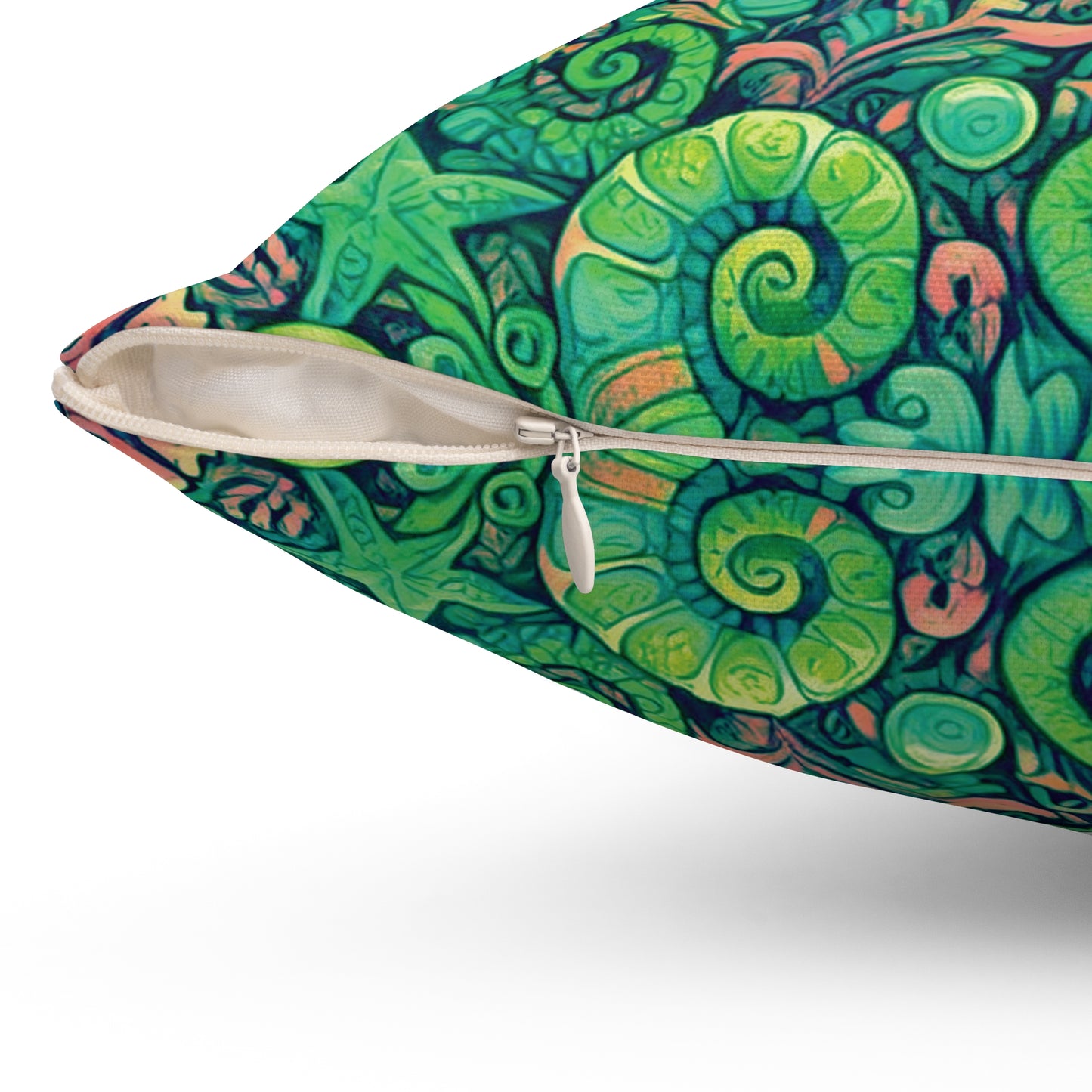 Decorative Pillow - Accent Cushion, 4 Sizes / Seahorse Trio, Lime