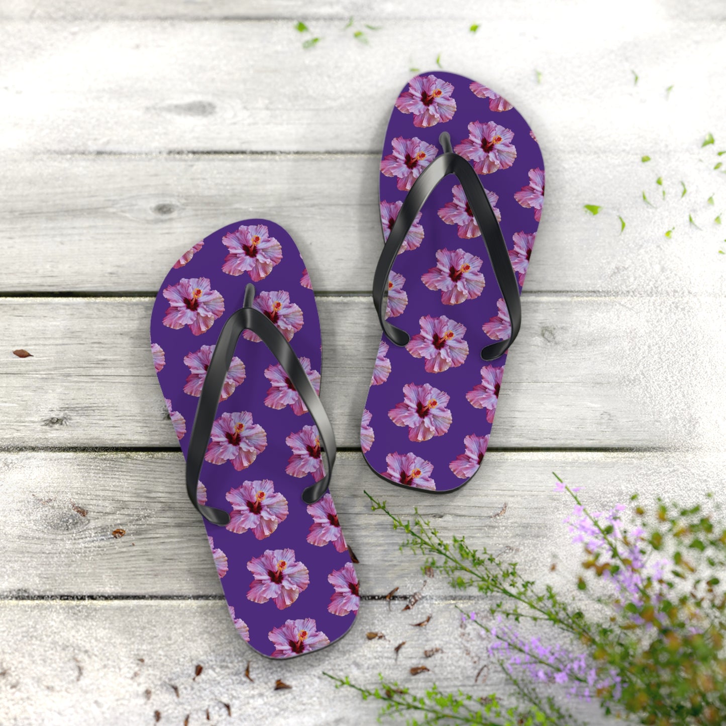 Flip Flops - Purple Hibiscus/Purple