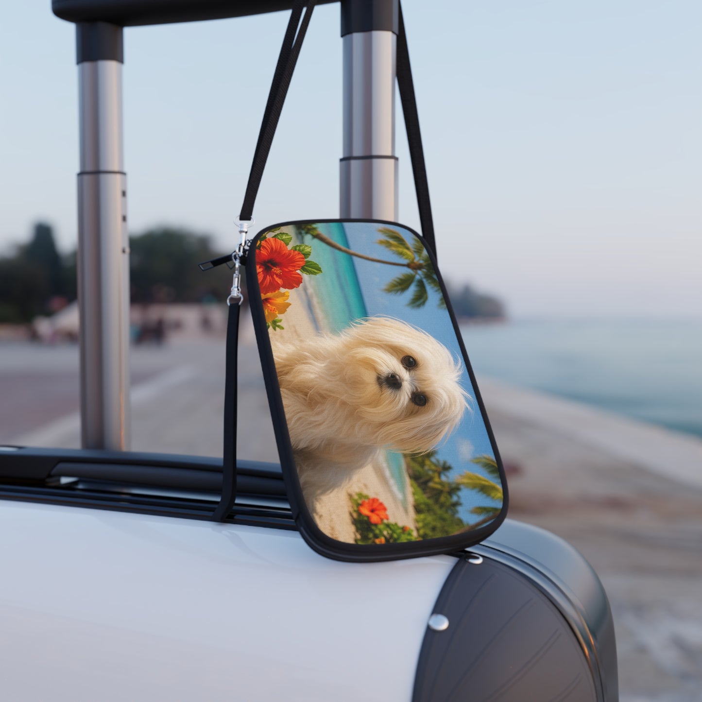 Passport Wallet - Puppy Ariel on Beach