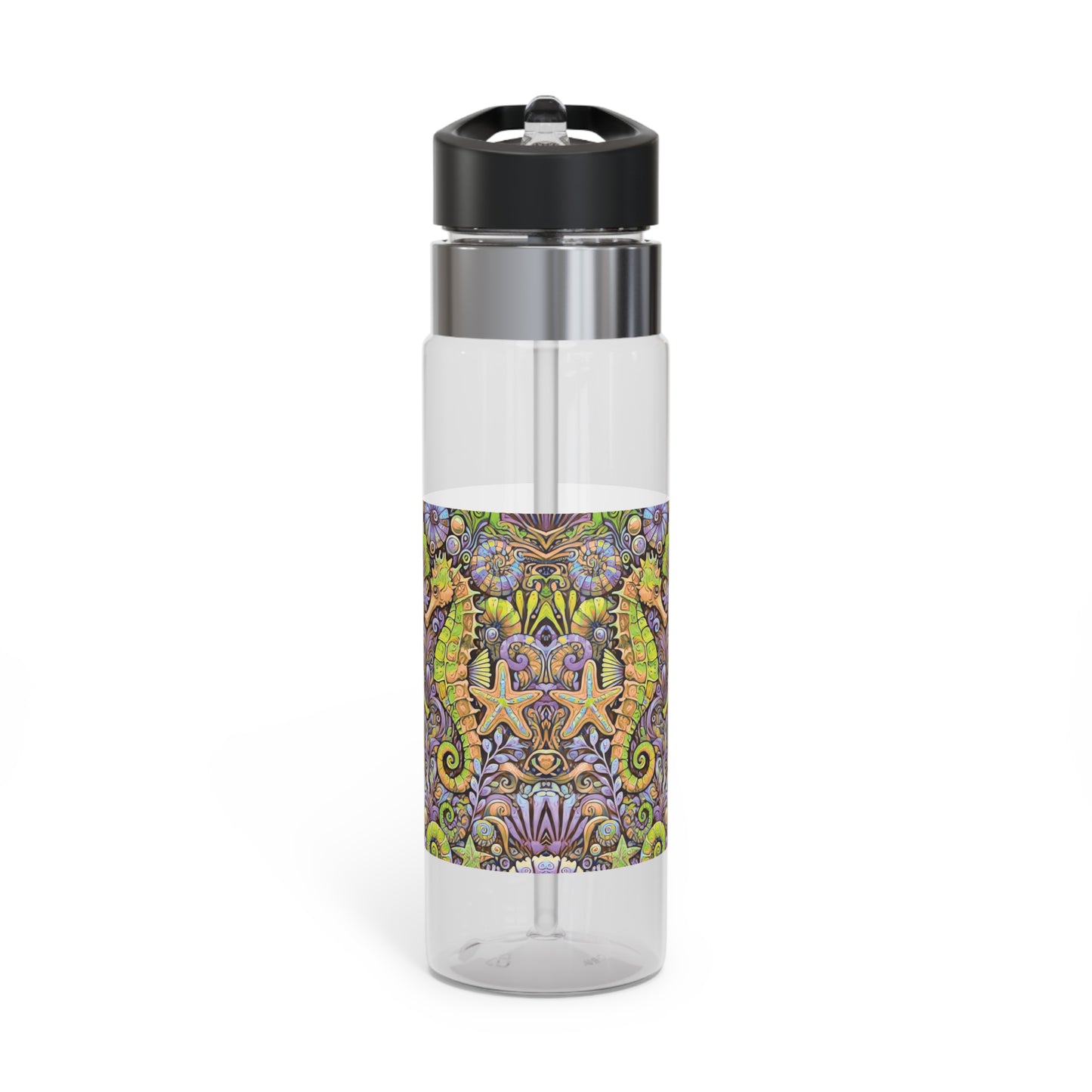 Tropical 20oz Tritan Sport Water Bottle - Leakproof, Lightweight, BPA-Free / Seahorse Trio, Purple