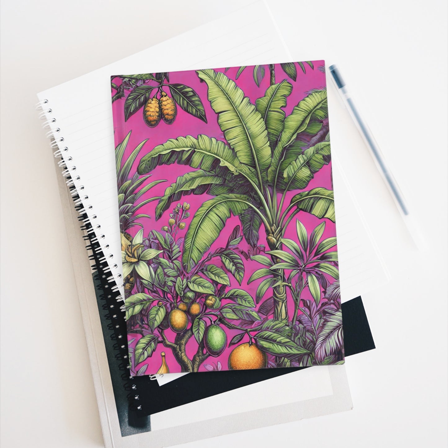 Tropical Fruit/Hot Pink Journal - 5" x 7"