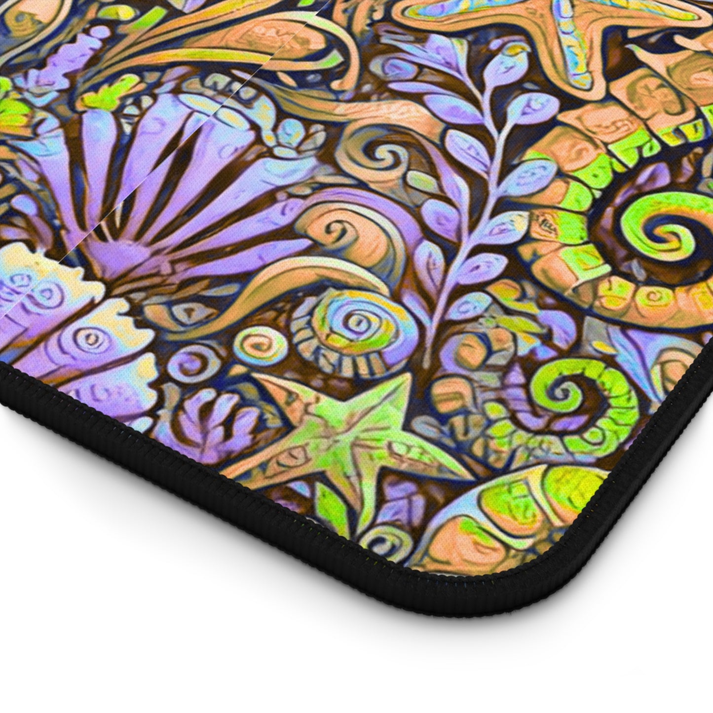 Tropical Mouse Pad/Desk Mat, 3 Sizes - Perfect for Home Office / Seahorses, Purple